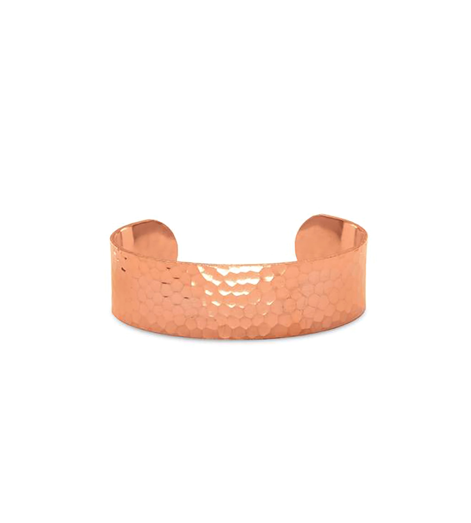 Uncoated Solid Copper Hammered Cuff Bracelet
