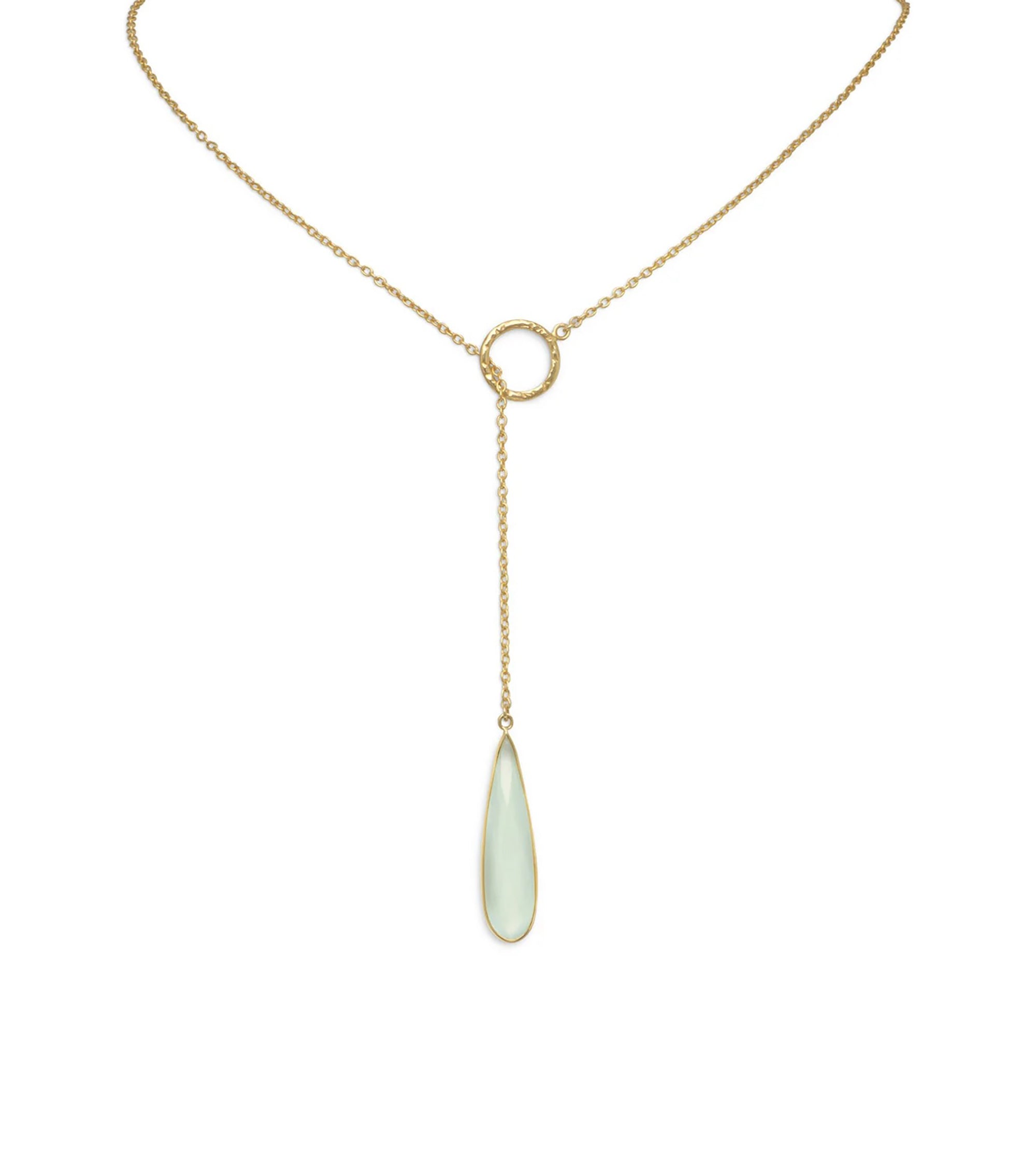 Chalcedony Drop Lariat Necklace