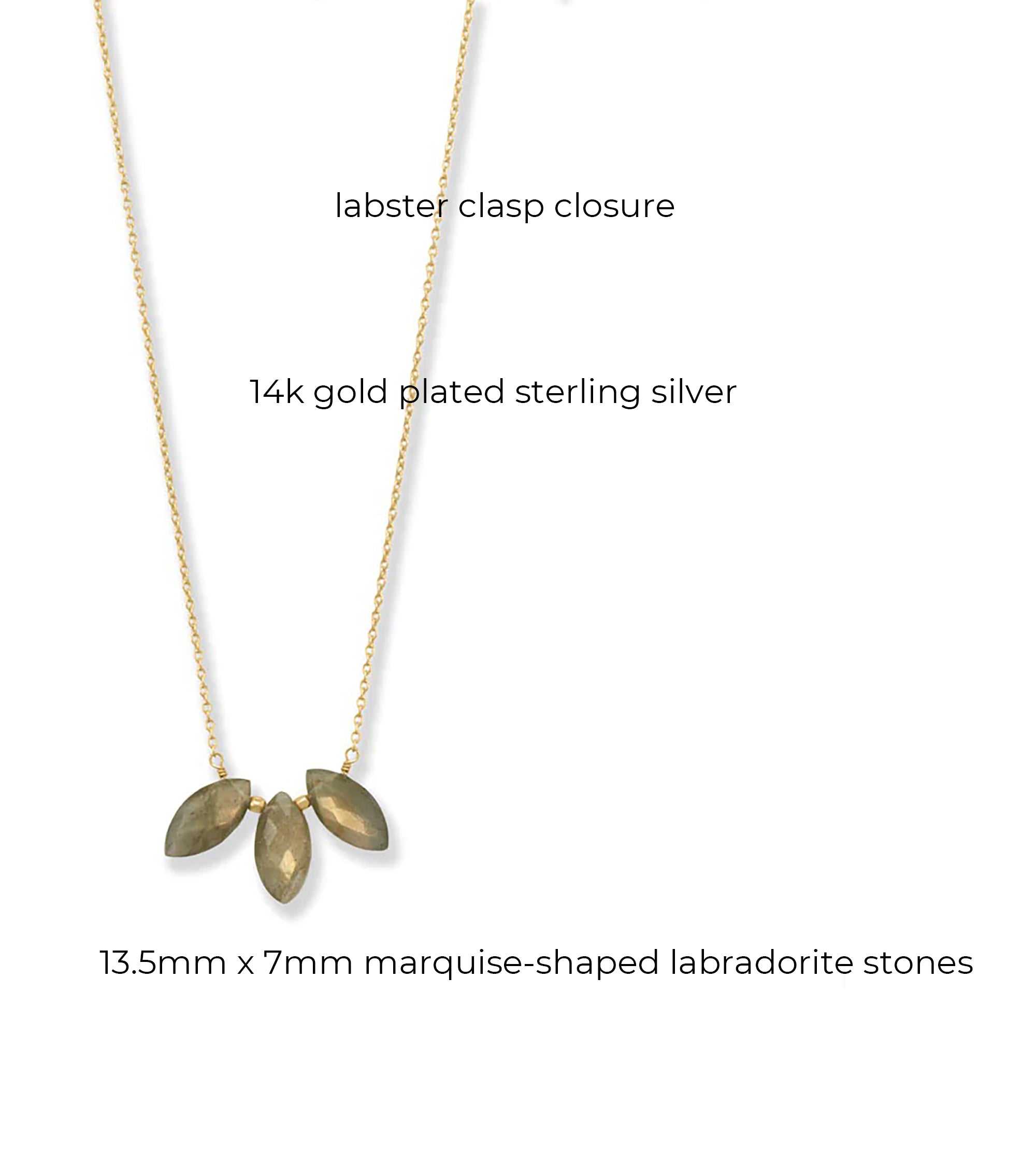 Marquise Labradorite Necklace