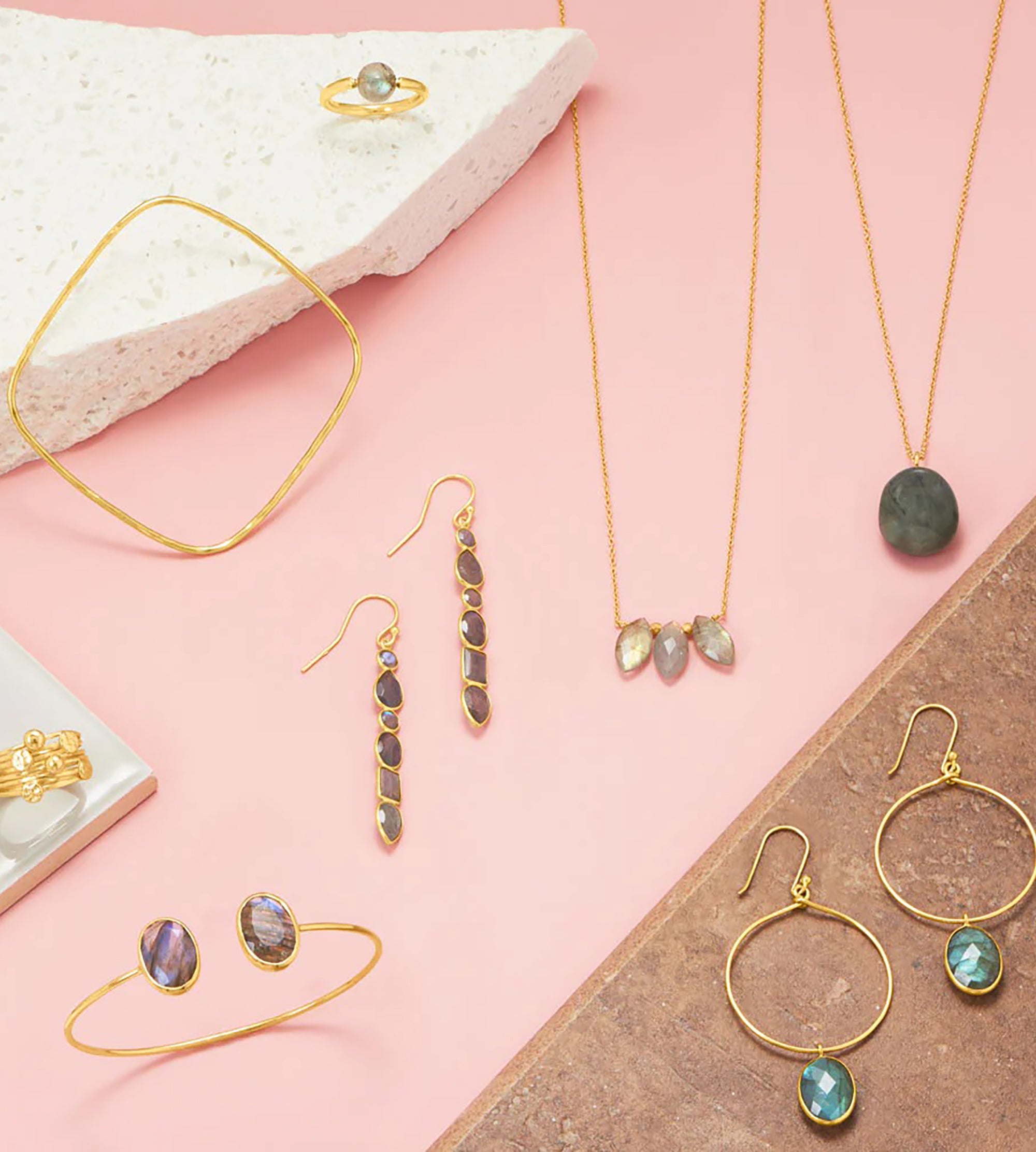 Marquise Labradorite Necklace