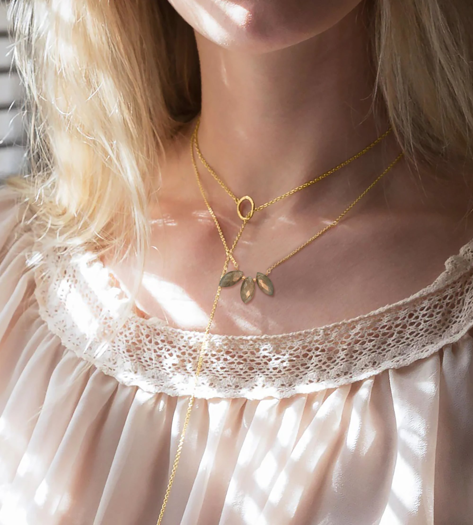 Marquise Labradorite Necklace