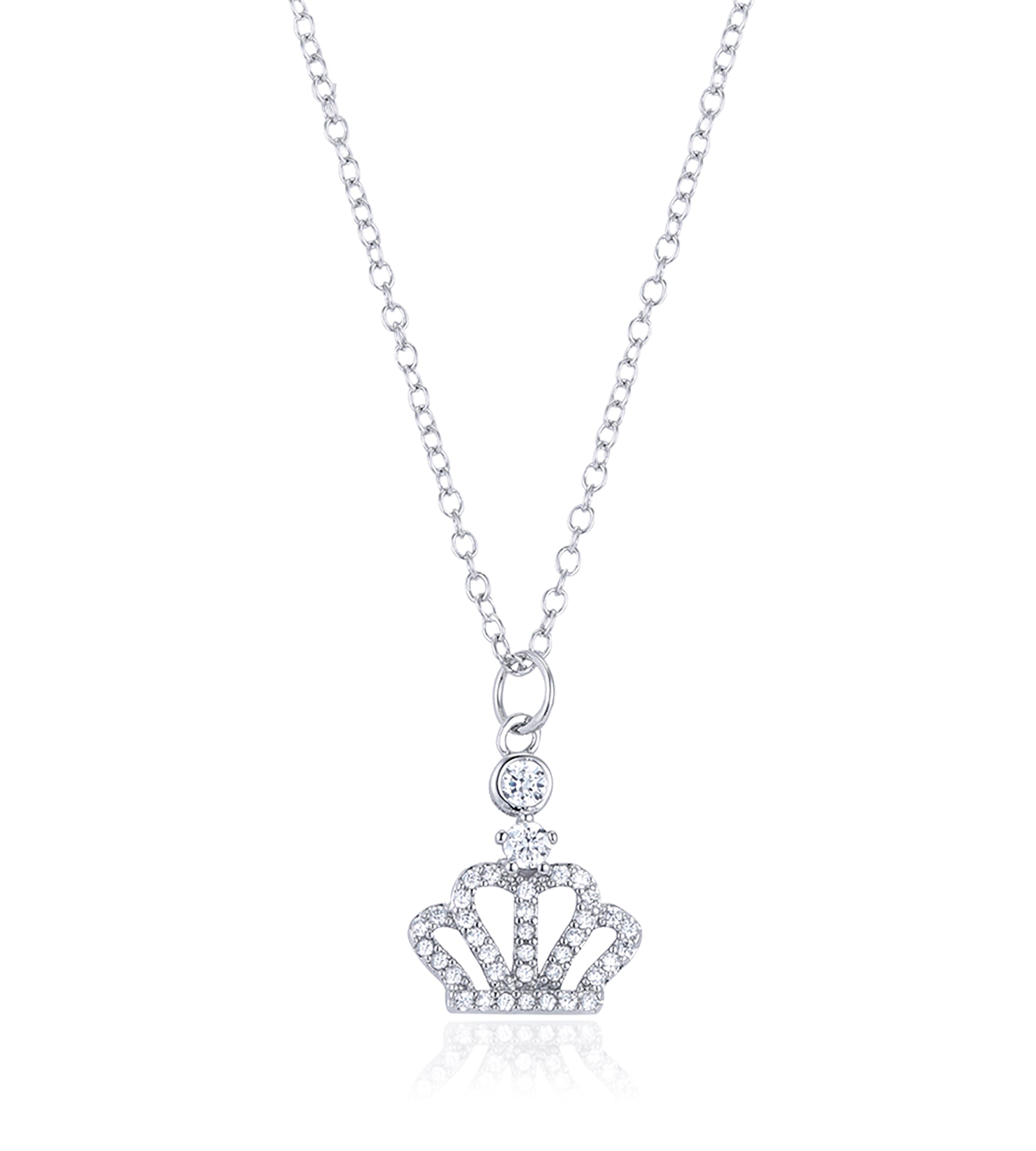 CZ Crown Charm Necklace