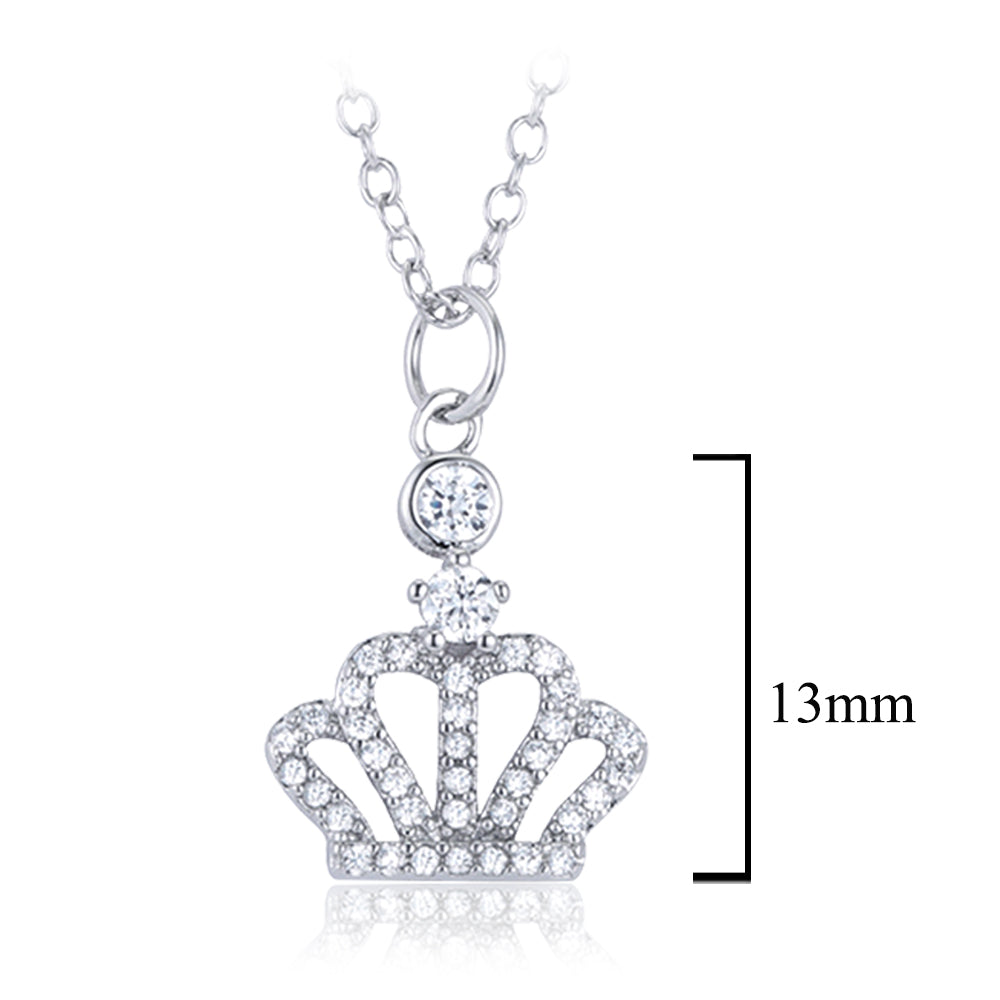 CZ Crown Charm Necklace