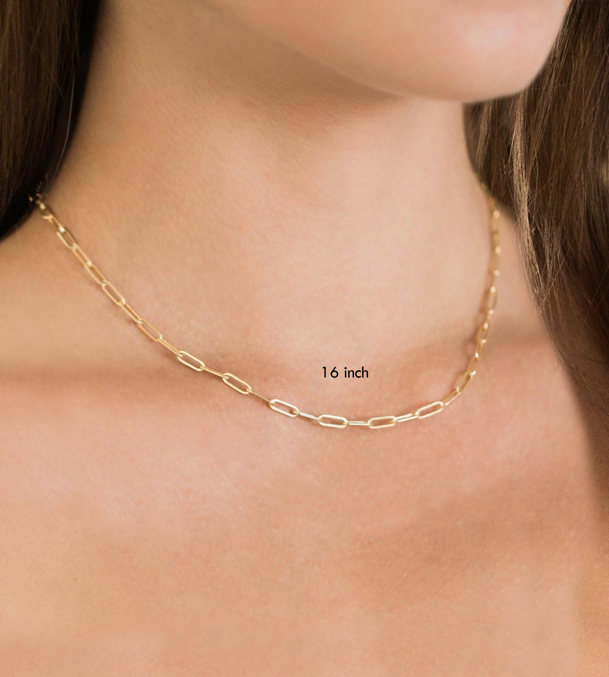 Gold Plated Paperclip Chain Necklaces