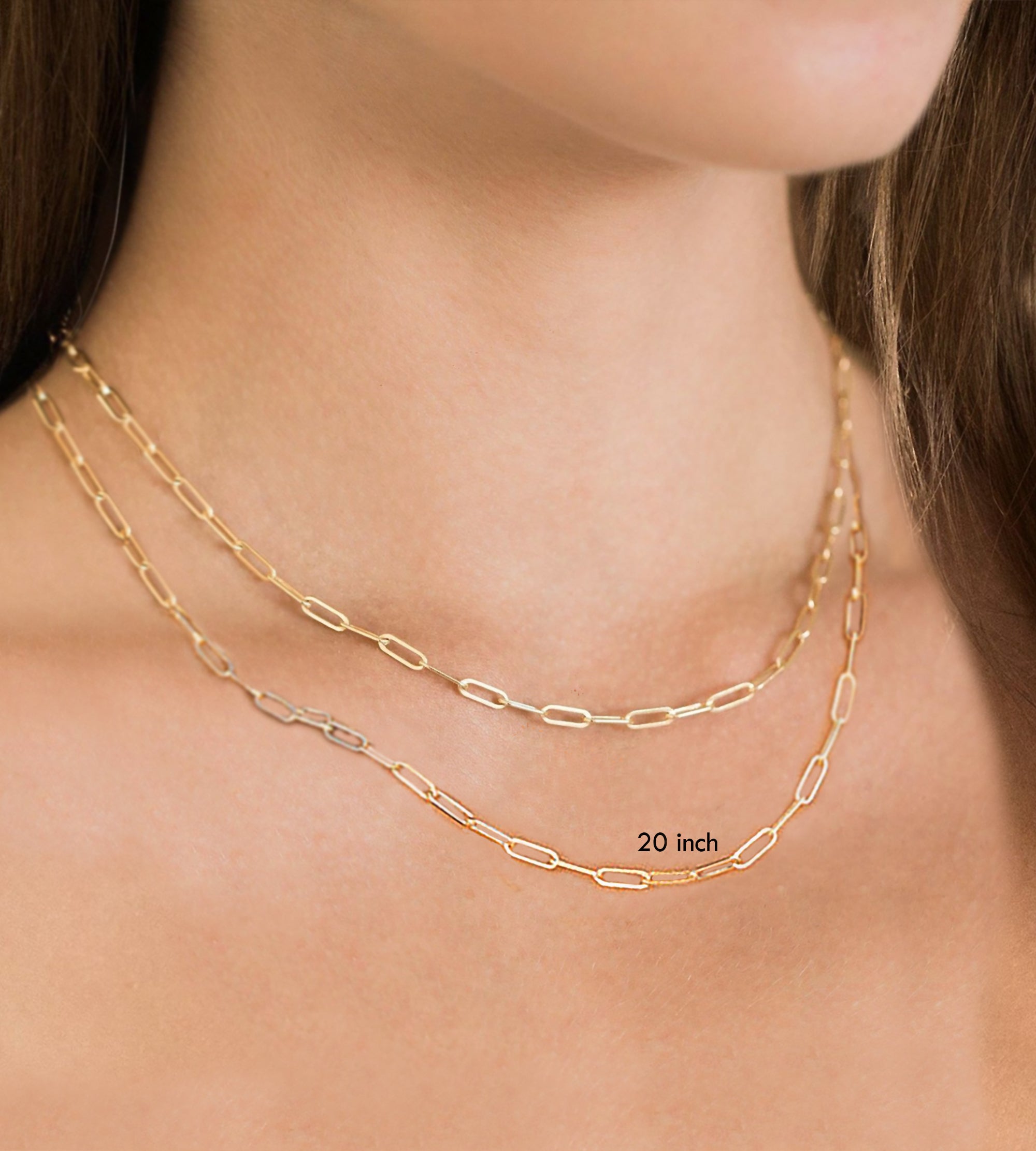 Gold Plated Paperclip Chain Necklaces