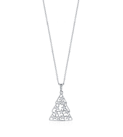 Christmas Tree Pendant Necklace, 18”