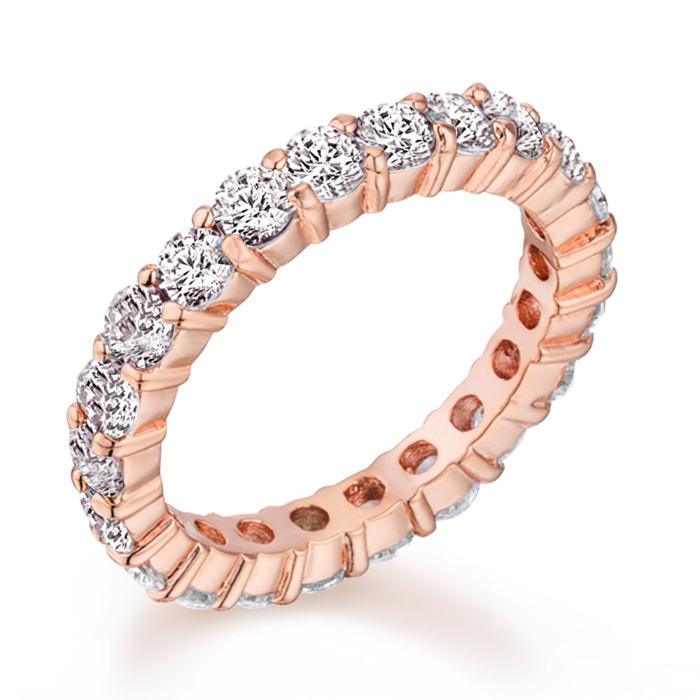 2.42 CTTW Cubic Zirconia Eternity Ring Rose Gold Plated