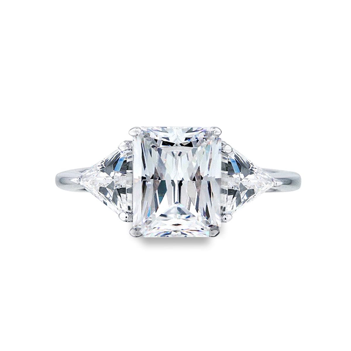 4.5 Carat Radiant Cut Cubic Zirconia Engagement Ring