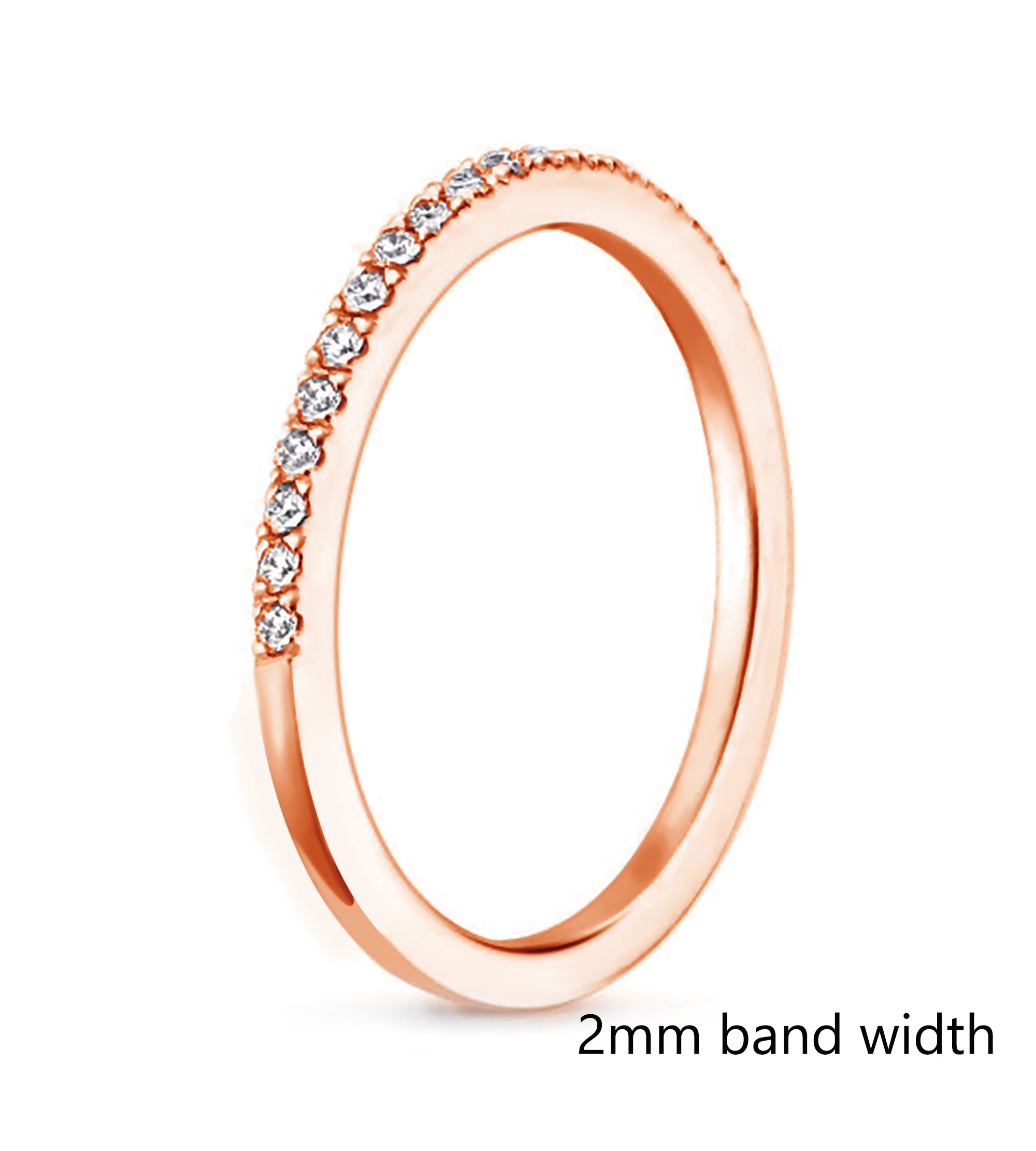 Half Eternity Wedding Ring in Rose Gold Plating