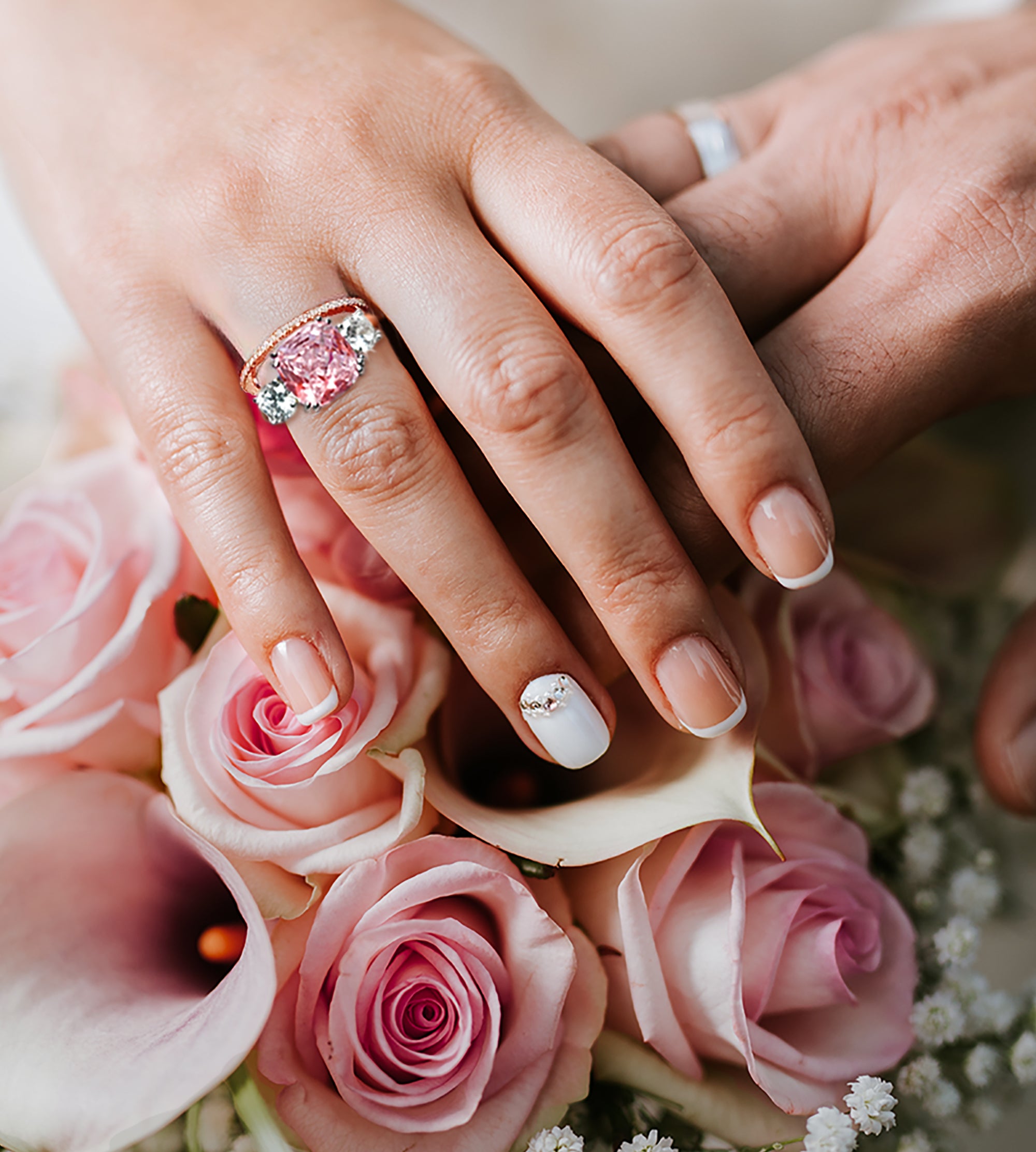 Half Eternity Wedding Ring in Rose Gold Plating