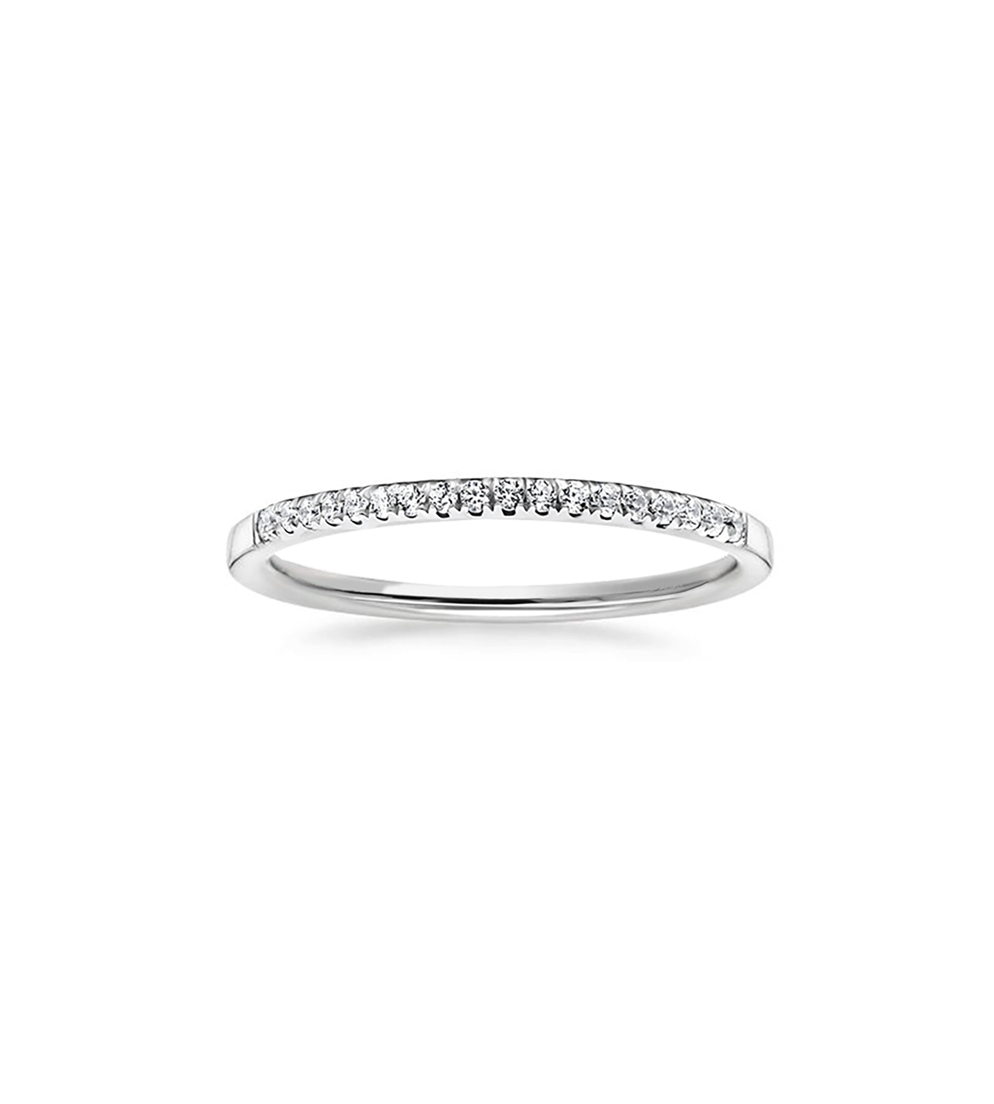 Half Eternity Wedding Ring in Rhodium Plating