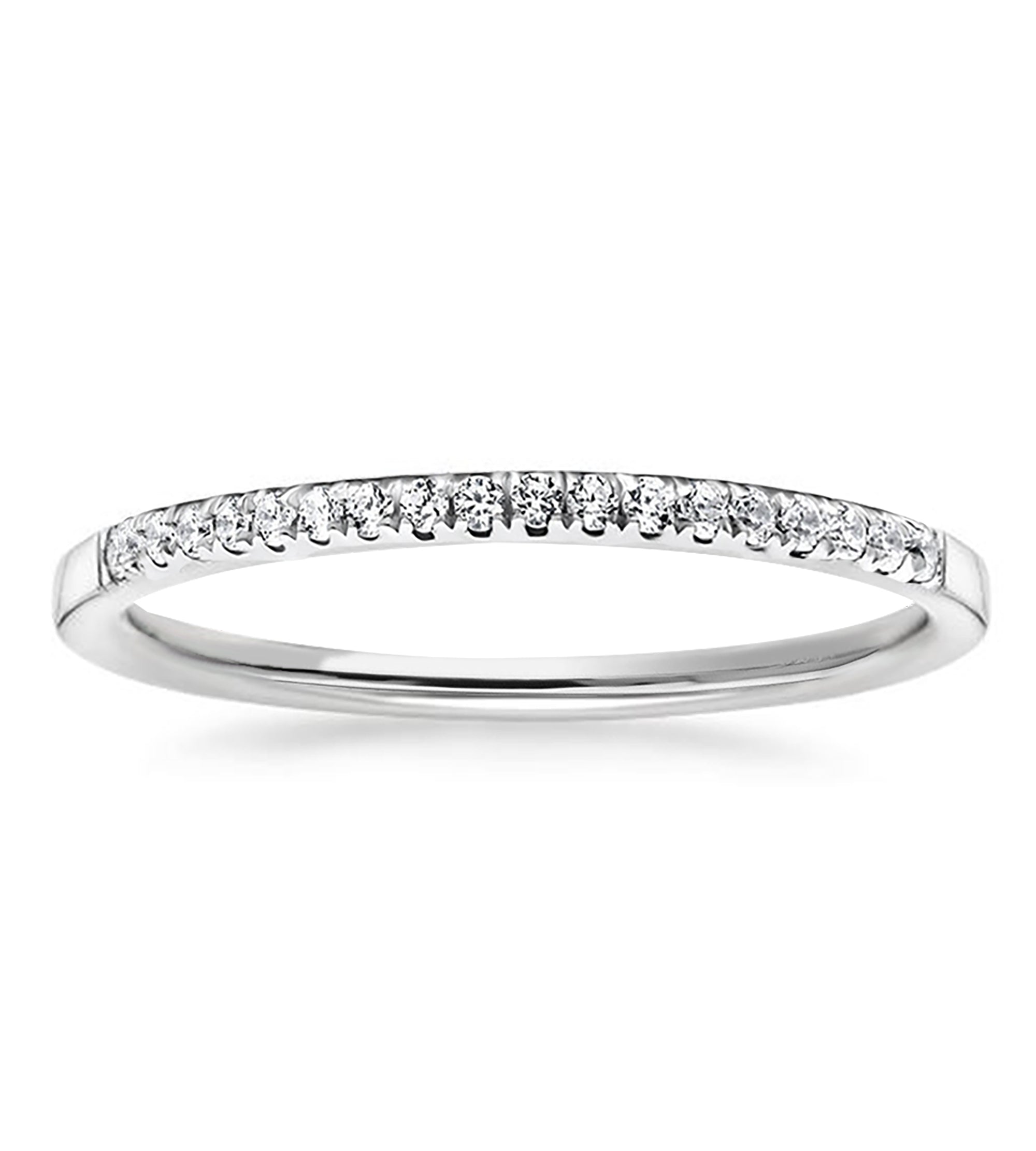 Half Eternity Wedding Ring in Rhodium Plating