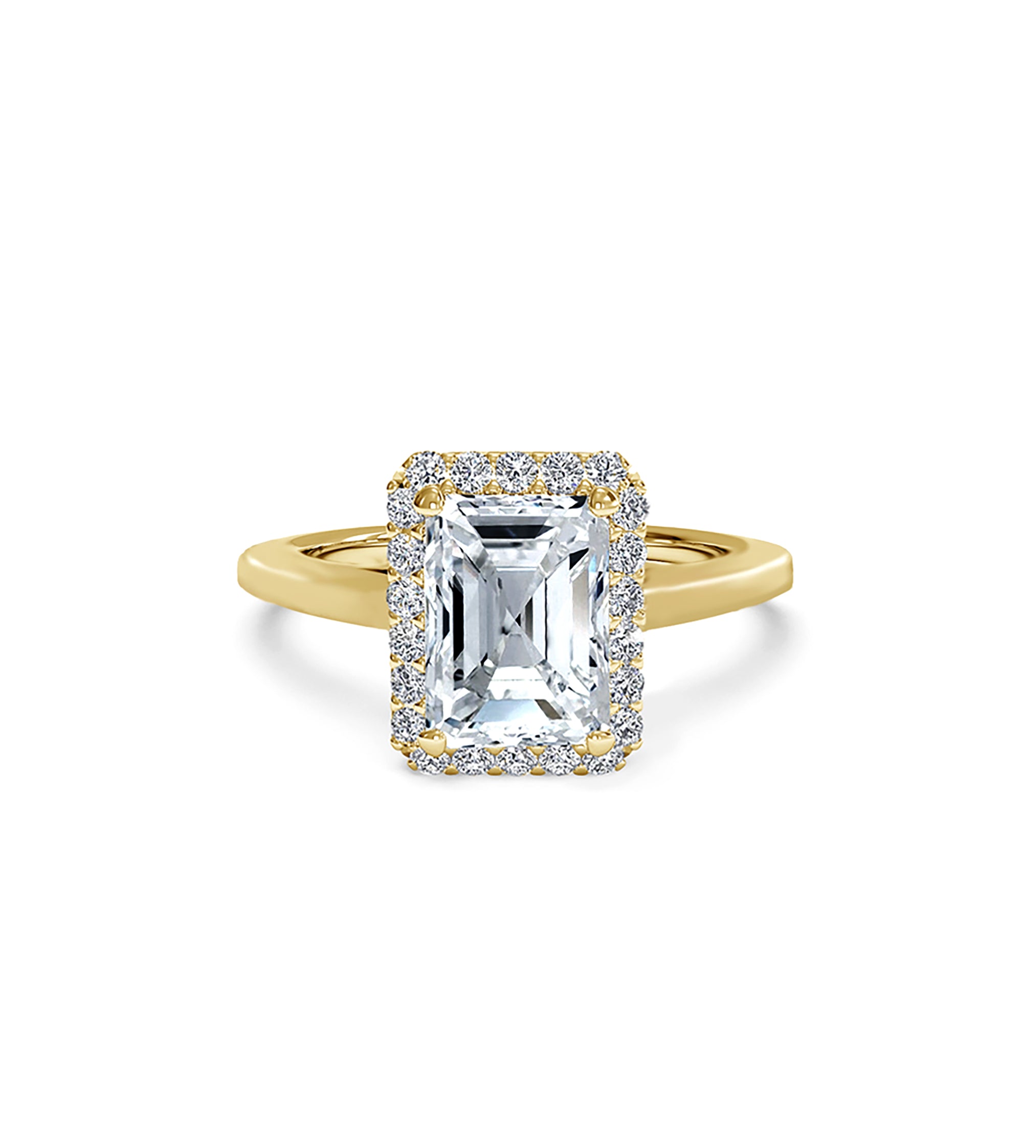 Emerald Cut CZ Engagement Ring