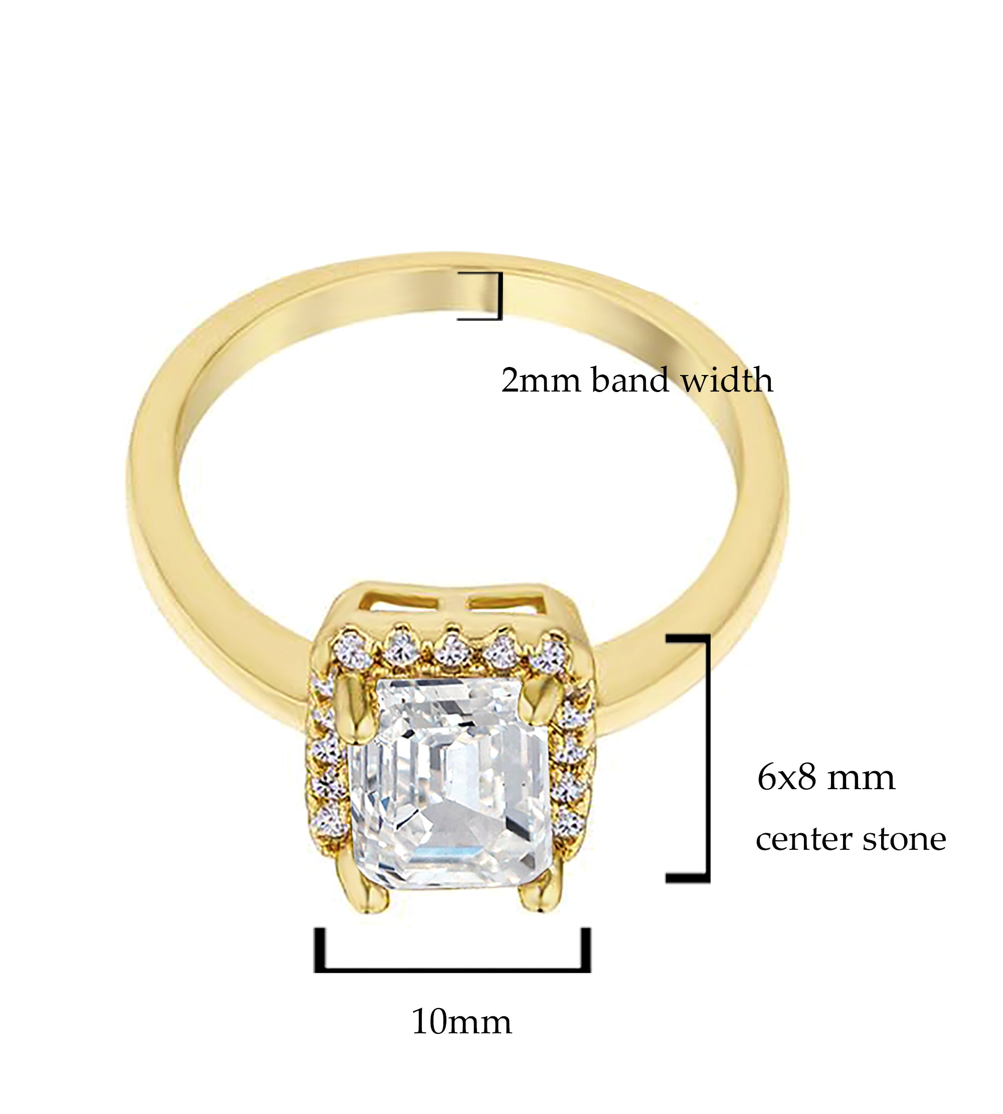 Emerald Cut CZ Engagement Ring