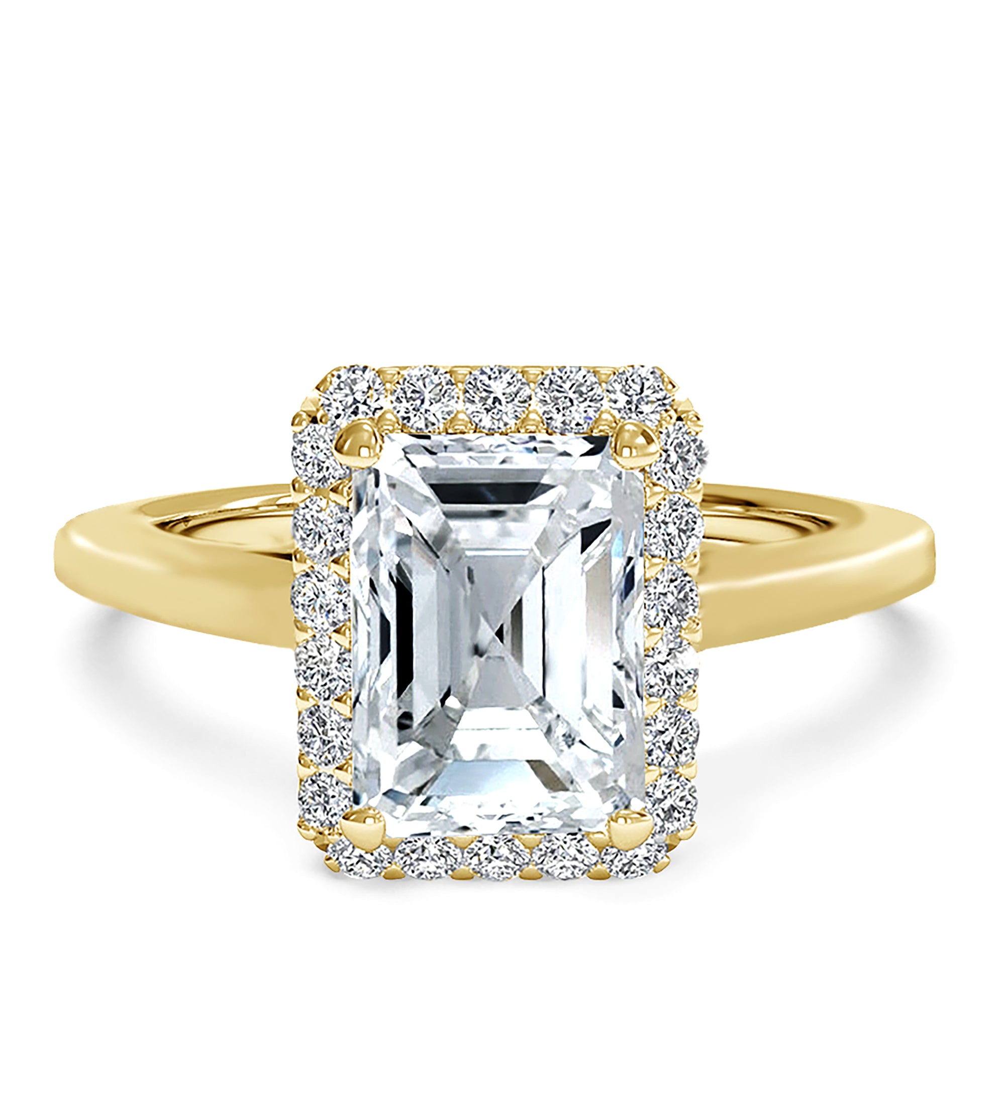 Emerald Cut CZ Engagement Ring