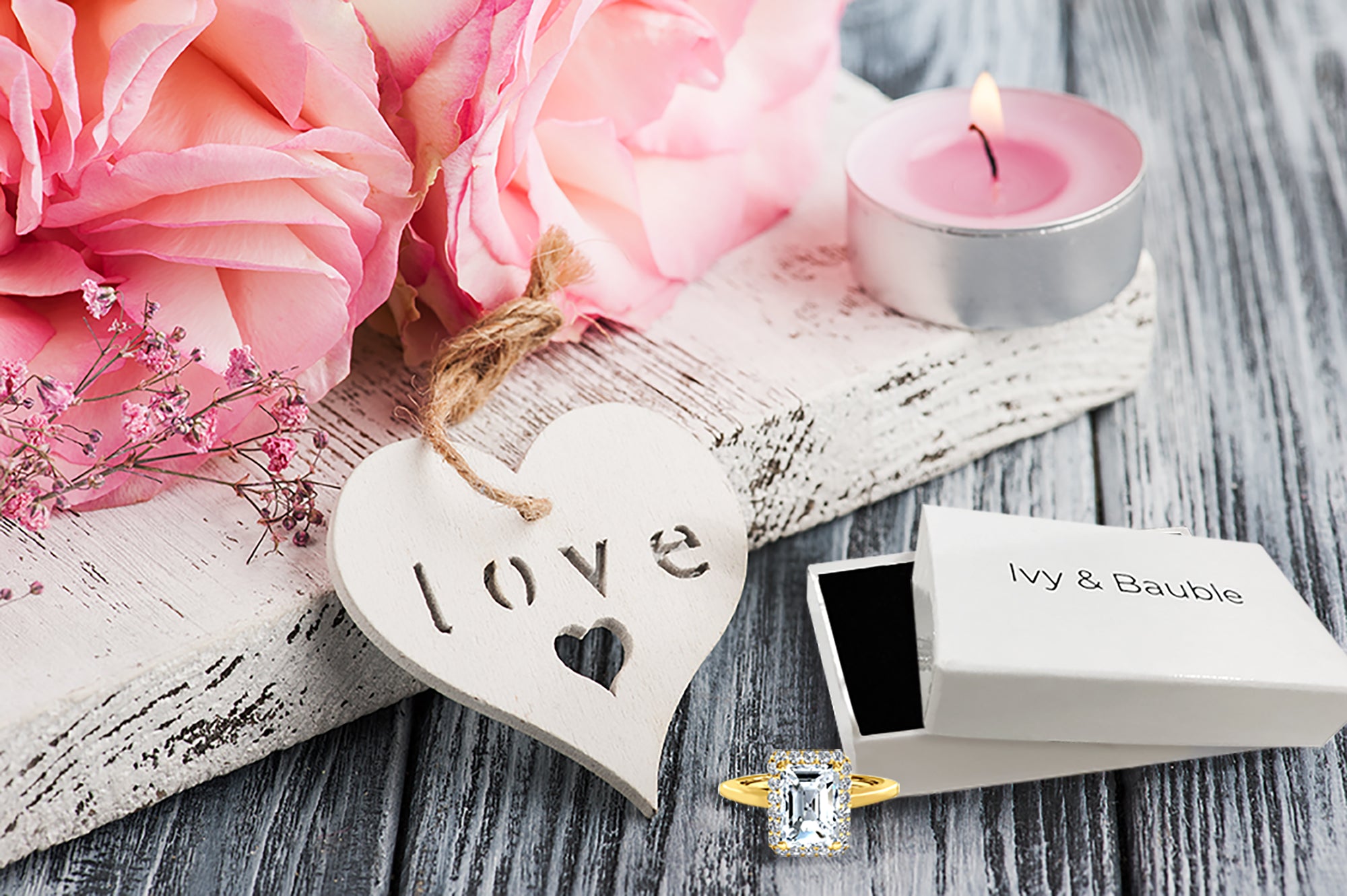 Emerald Cut CZ Engagement Ring