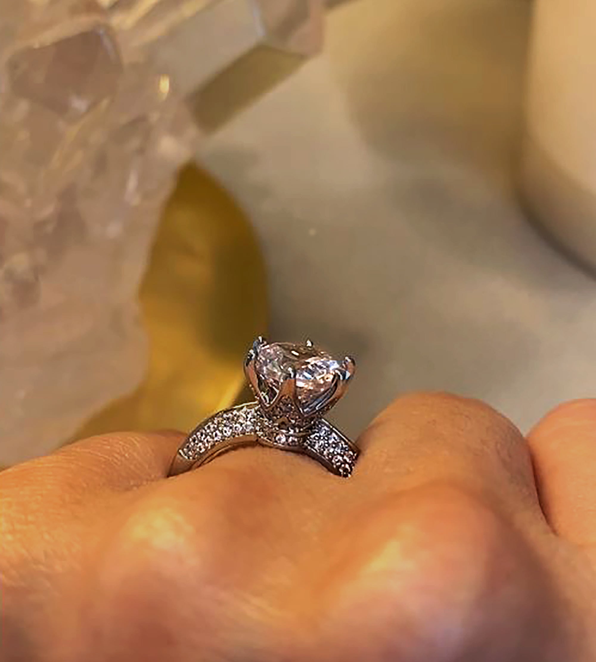 CZ Crown Solitaire Engagement Ring