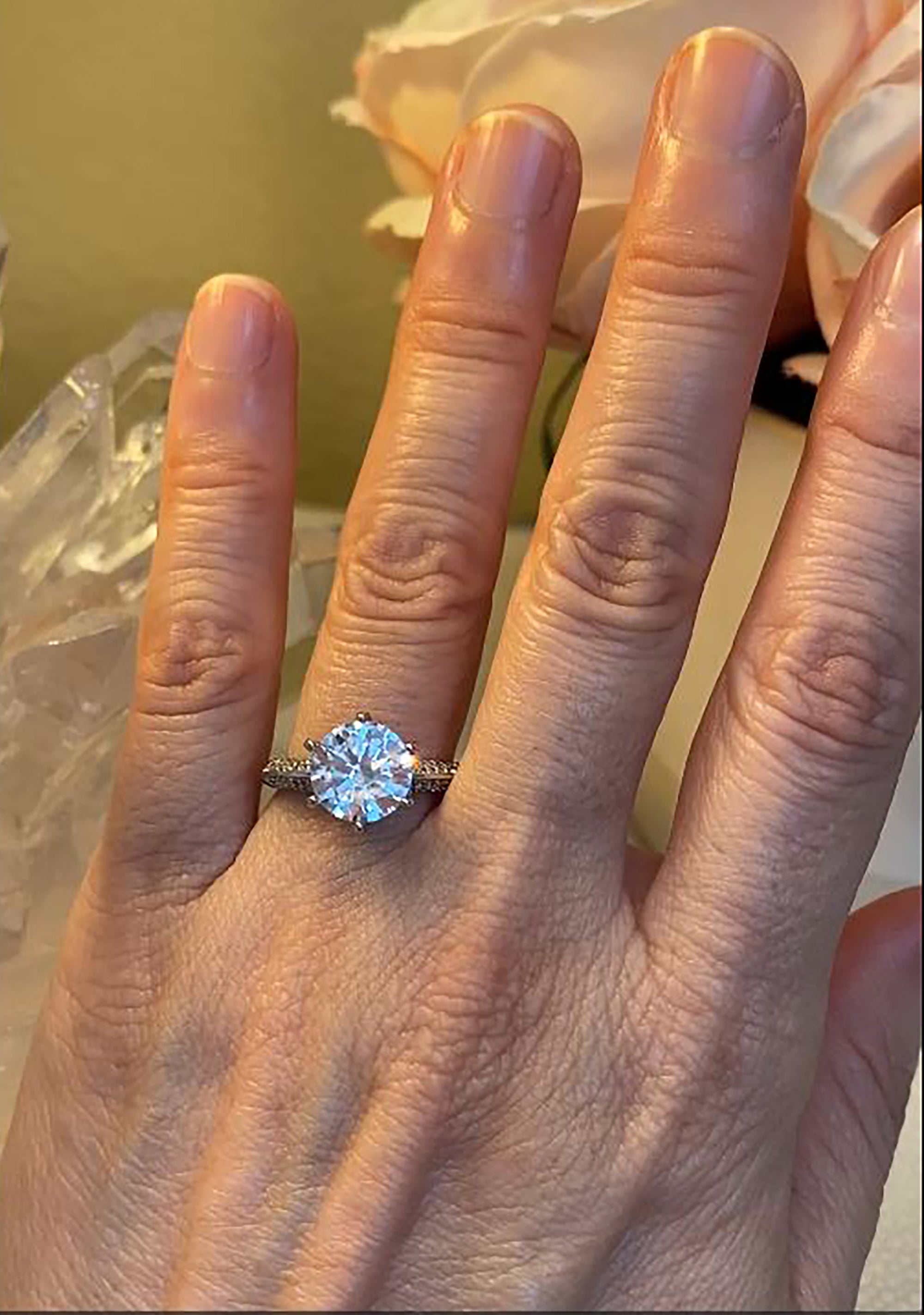 CZ Crown Solitaire Engagement Ring