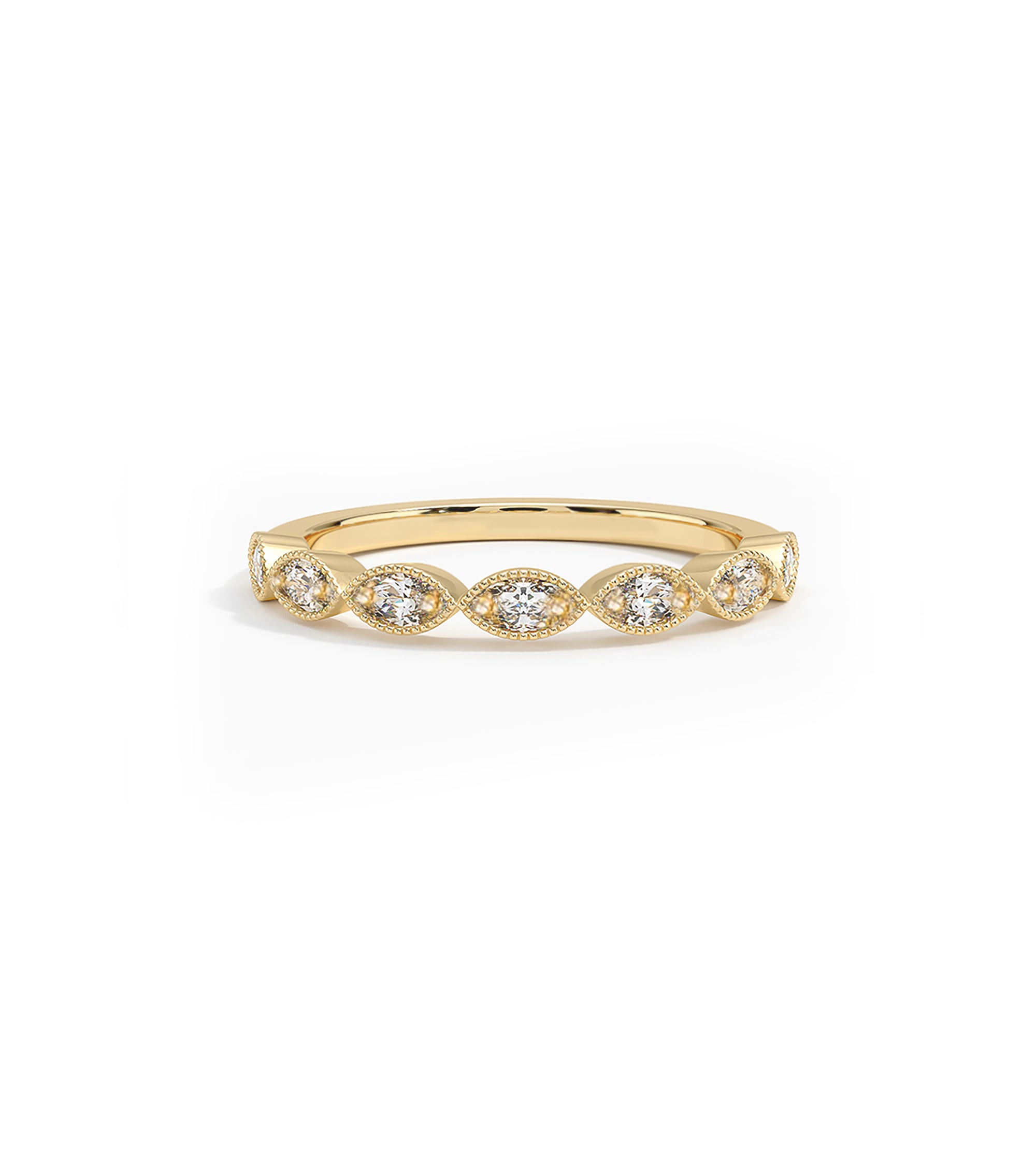 Art Deco CZ Wedding Ring in Gold Plating
