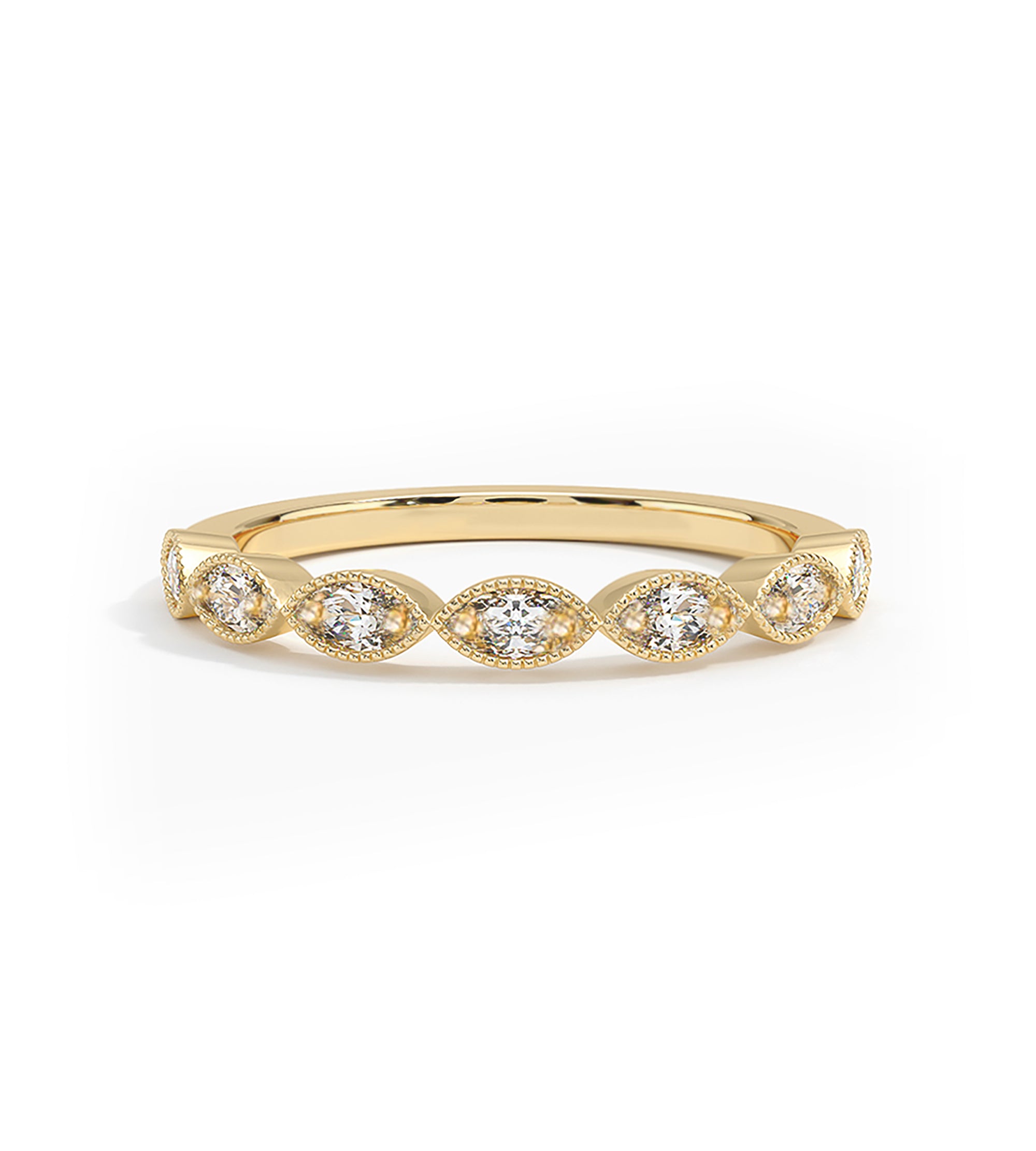 Art Deco CZ Wedding Ring in Gold Plating