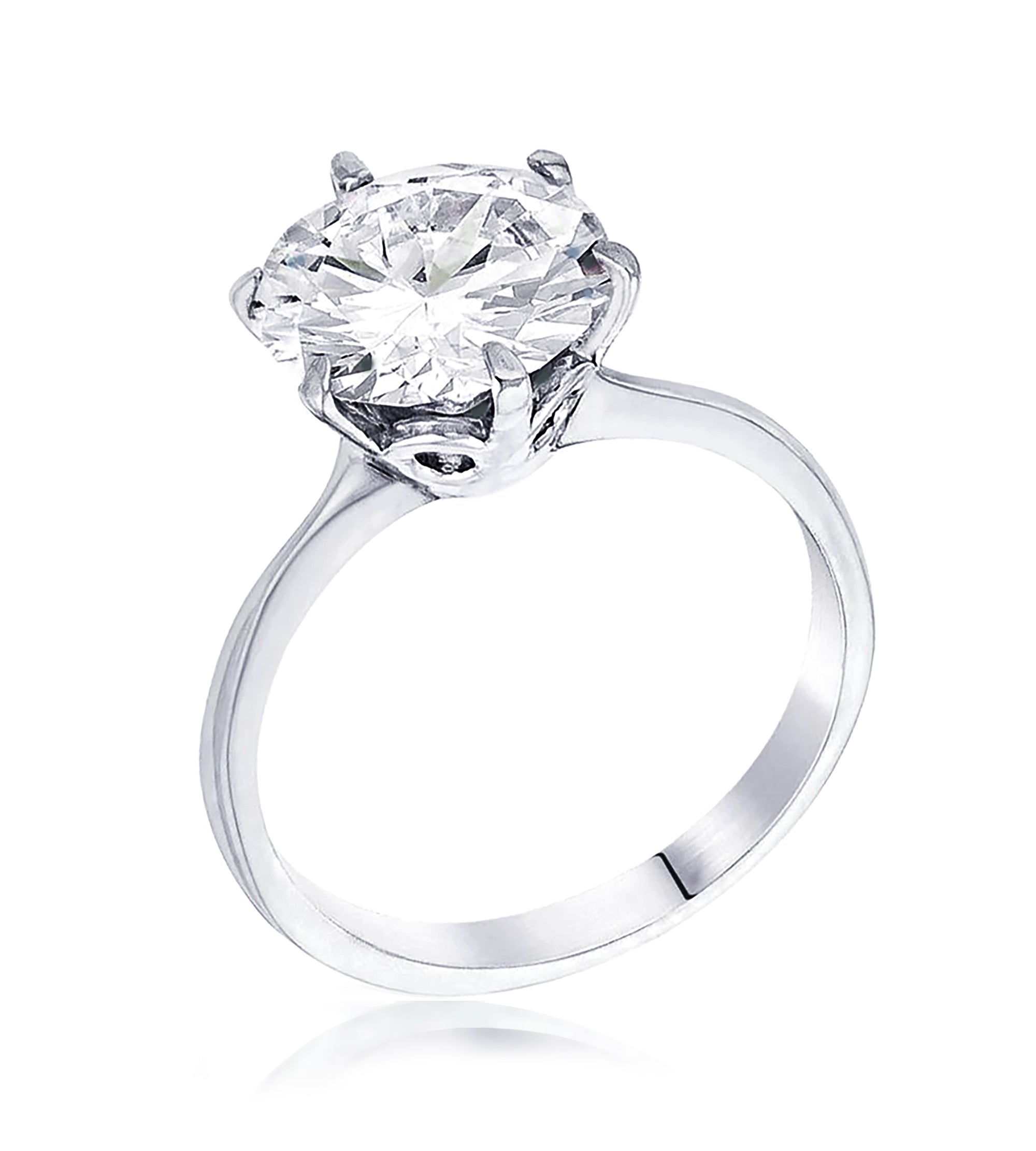 3.5 Carat CZ Round Solitaire Engagement Ring