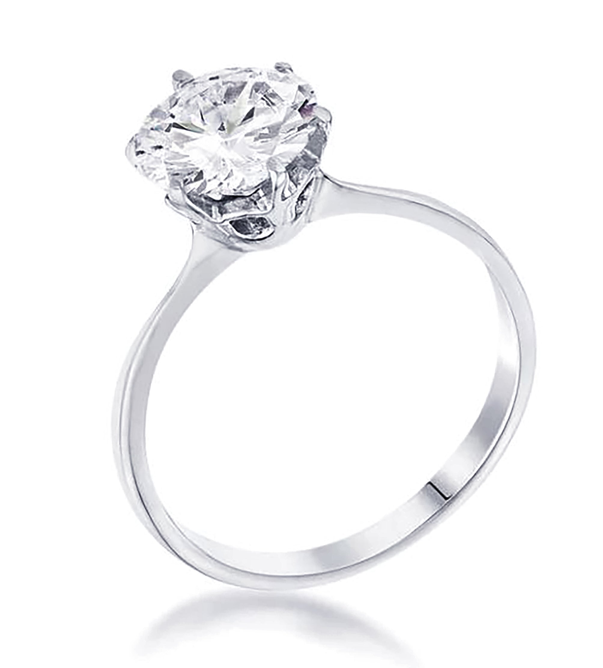 2 Carat CZ Round Solitaire Engagement Ring