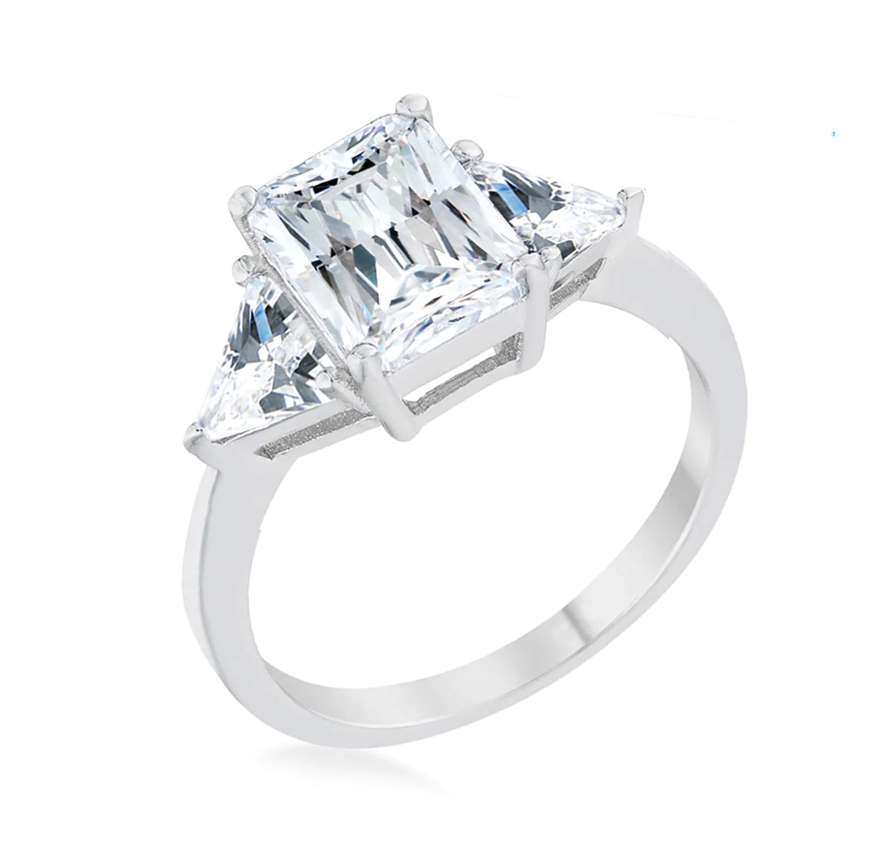 4.5 Carat Radiant Cut Cubic Zirconia Engagement Ring