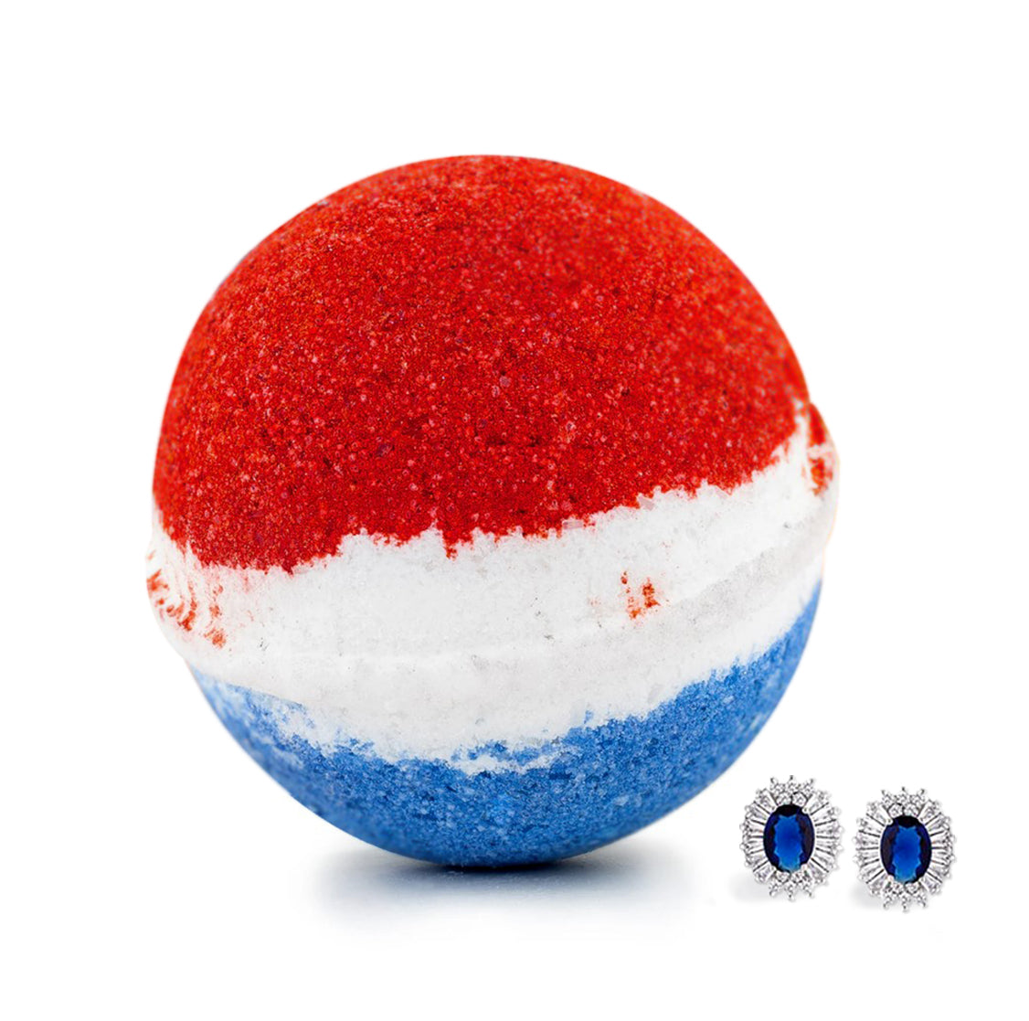 Stripe Bath Bomb with Jewelry Inside, Handmade in California