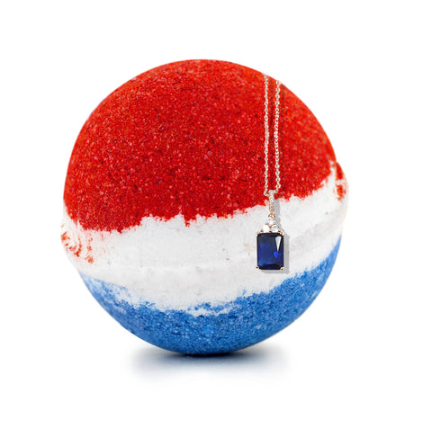 Stripe Bath Bomb with Jewelry Inside, Handmade in California