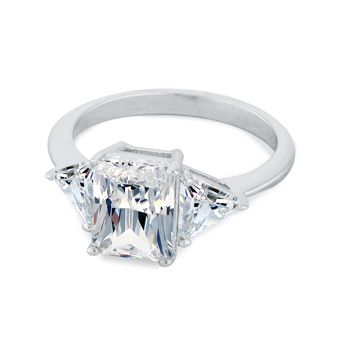 4.5 Carat Radiant Cut Cubic Zirconia Engagement Ring