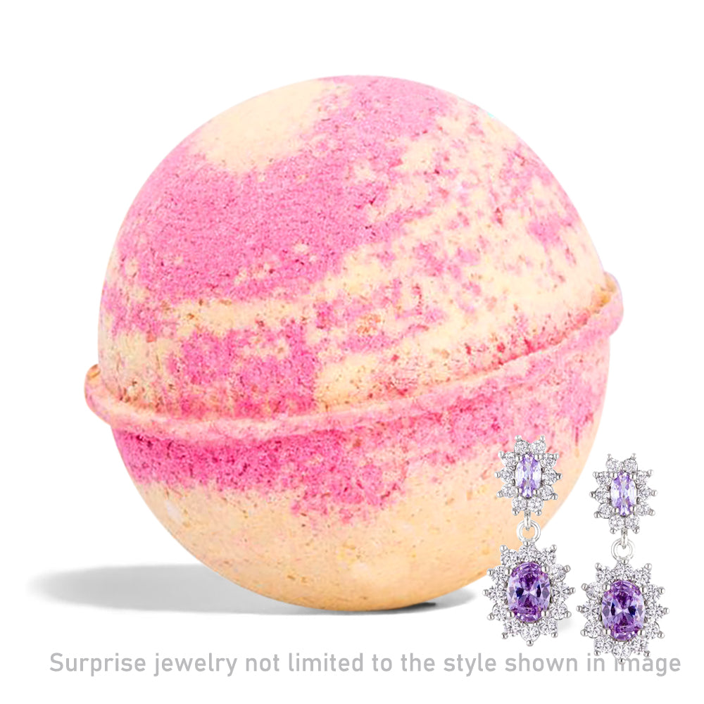 Handmade Tropical Fruit Scent Bath Bombs with Surprise Jewelry Gift, 8oz