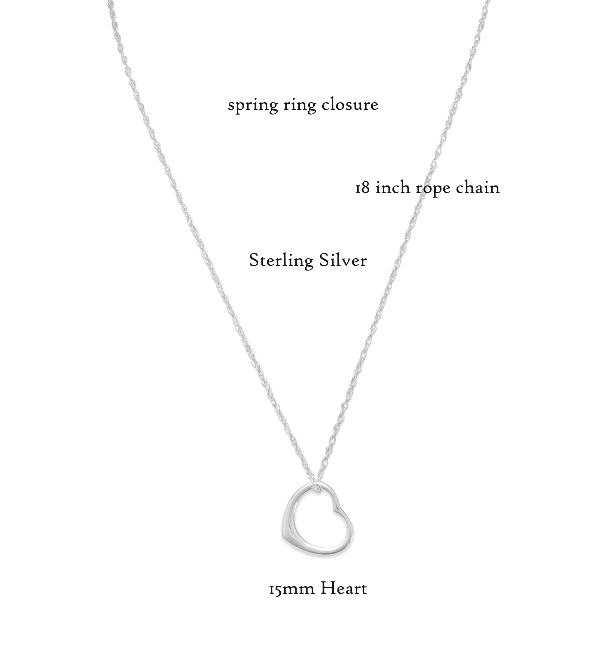 Floating Open Heart Pendant Necklace