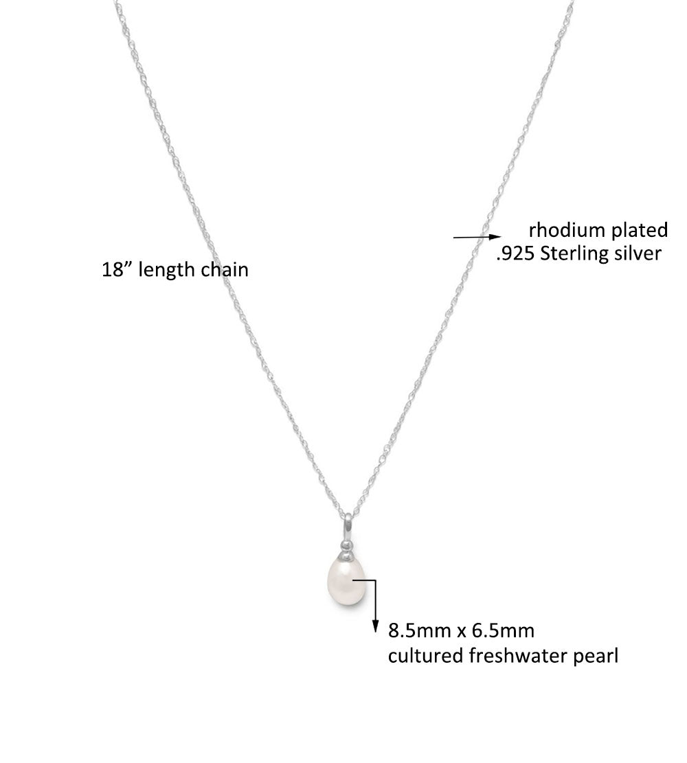 Cultured Freshwater Pearl Tear Drop Necklace