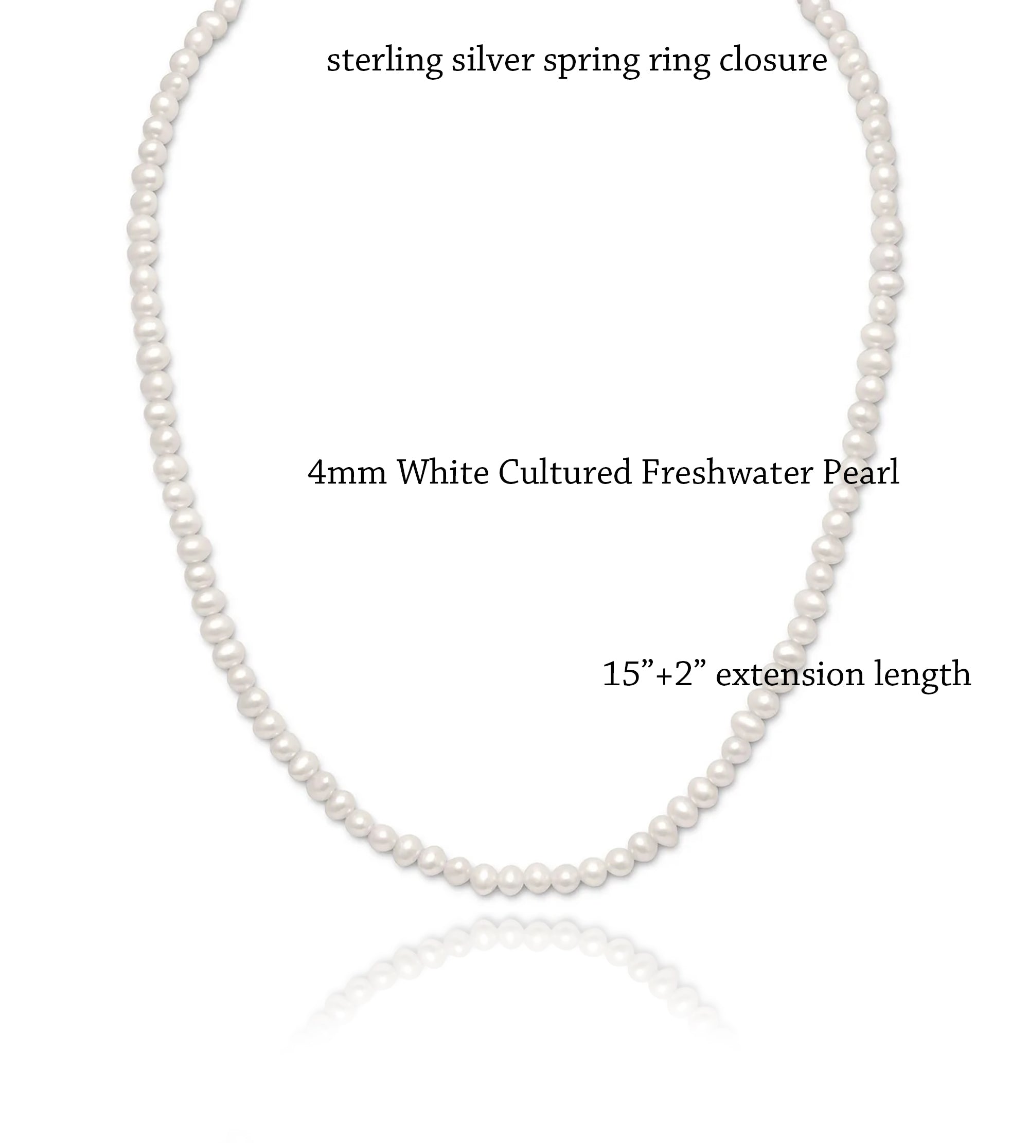 White Cultured Freshwater Pearl Strand Necklace, 15"