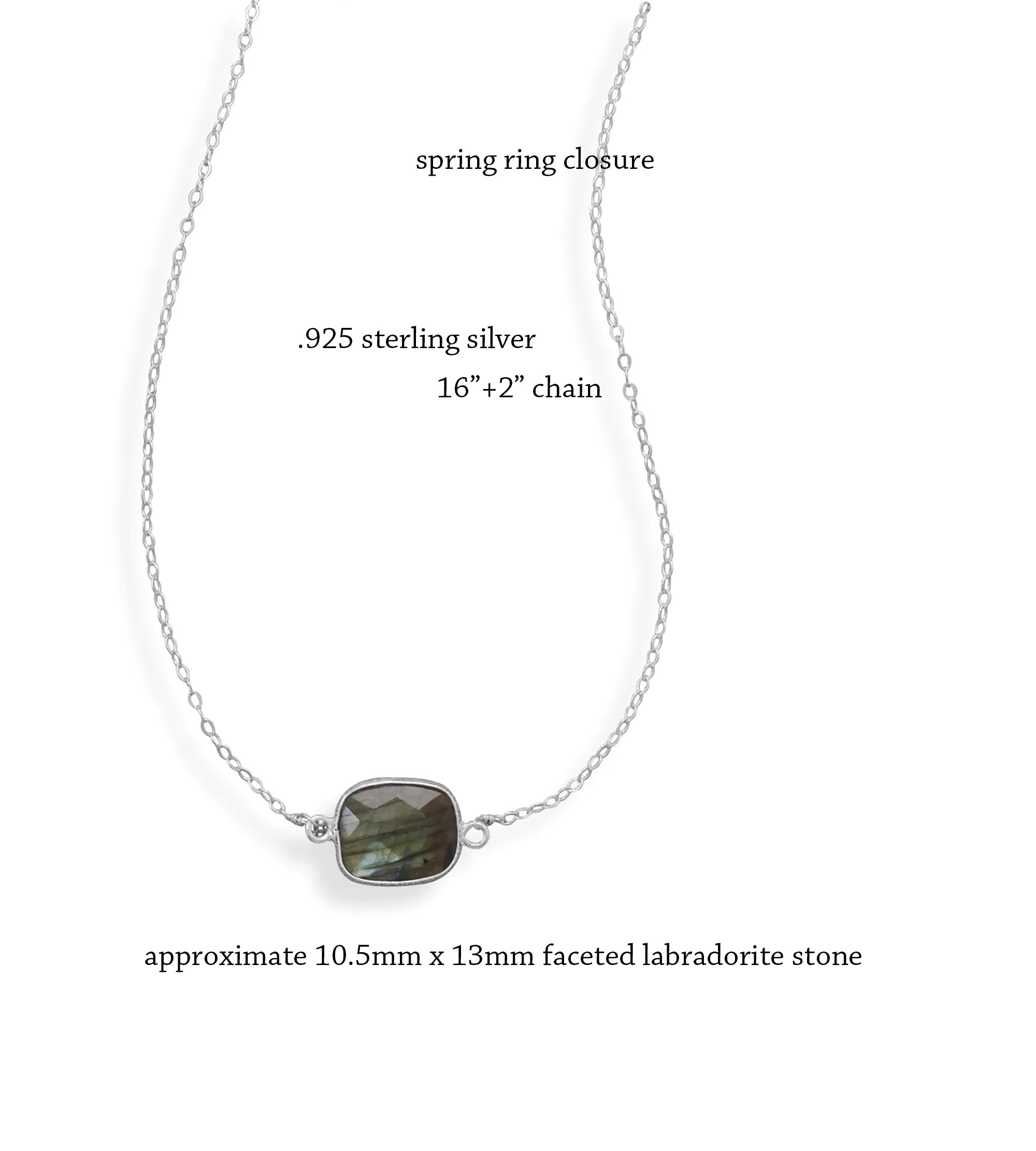 Labradorite Solitaire Necklace