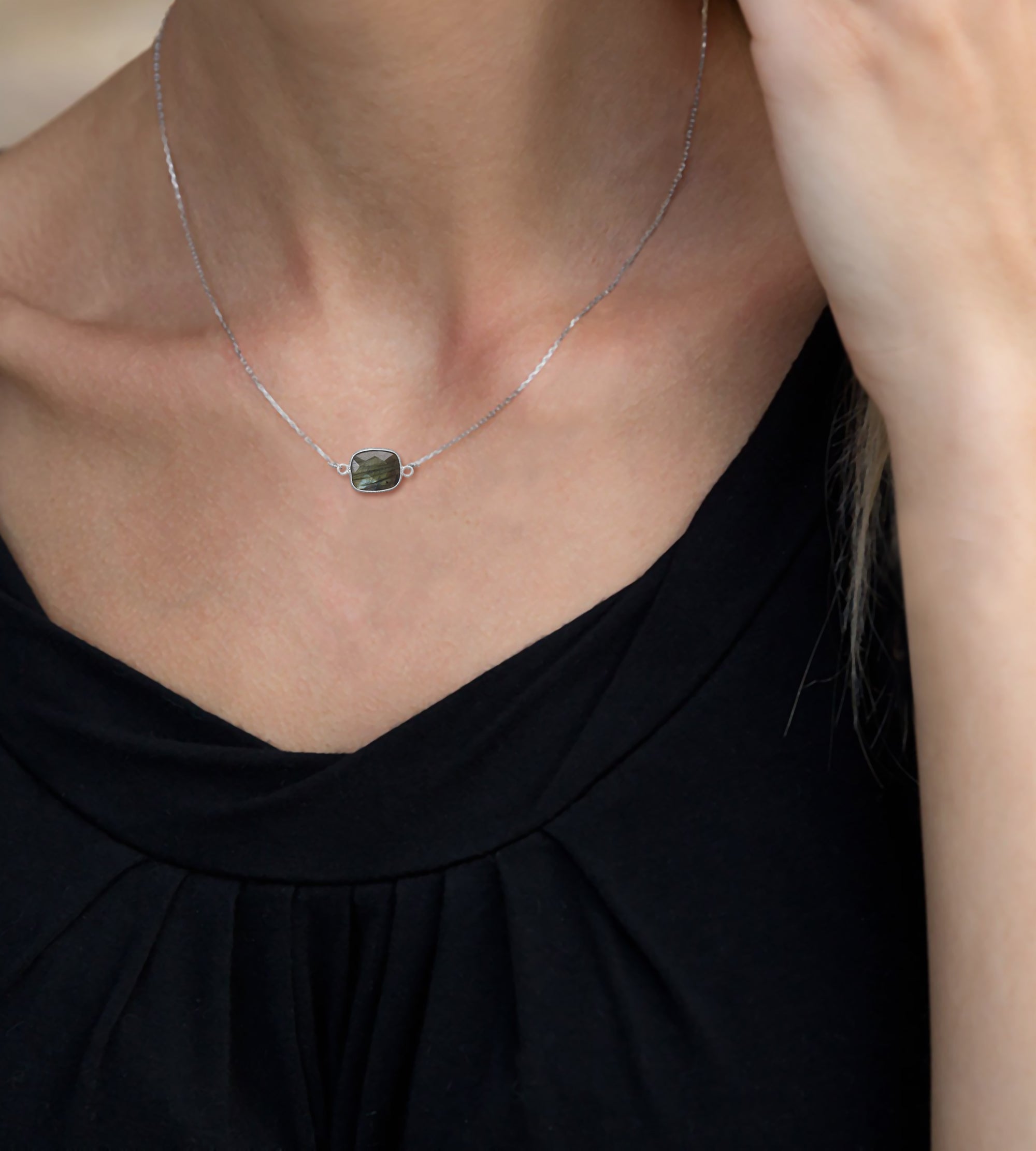 Labradorite Solitaire Necklace