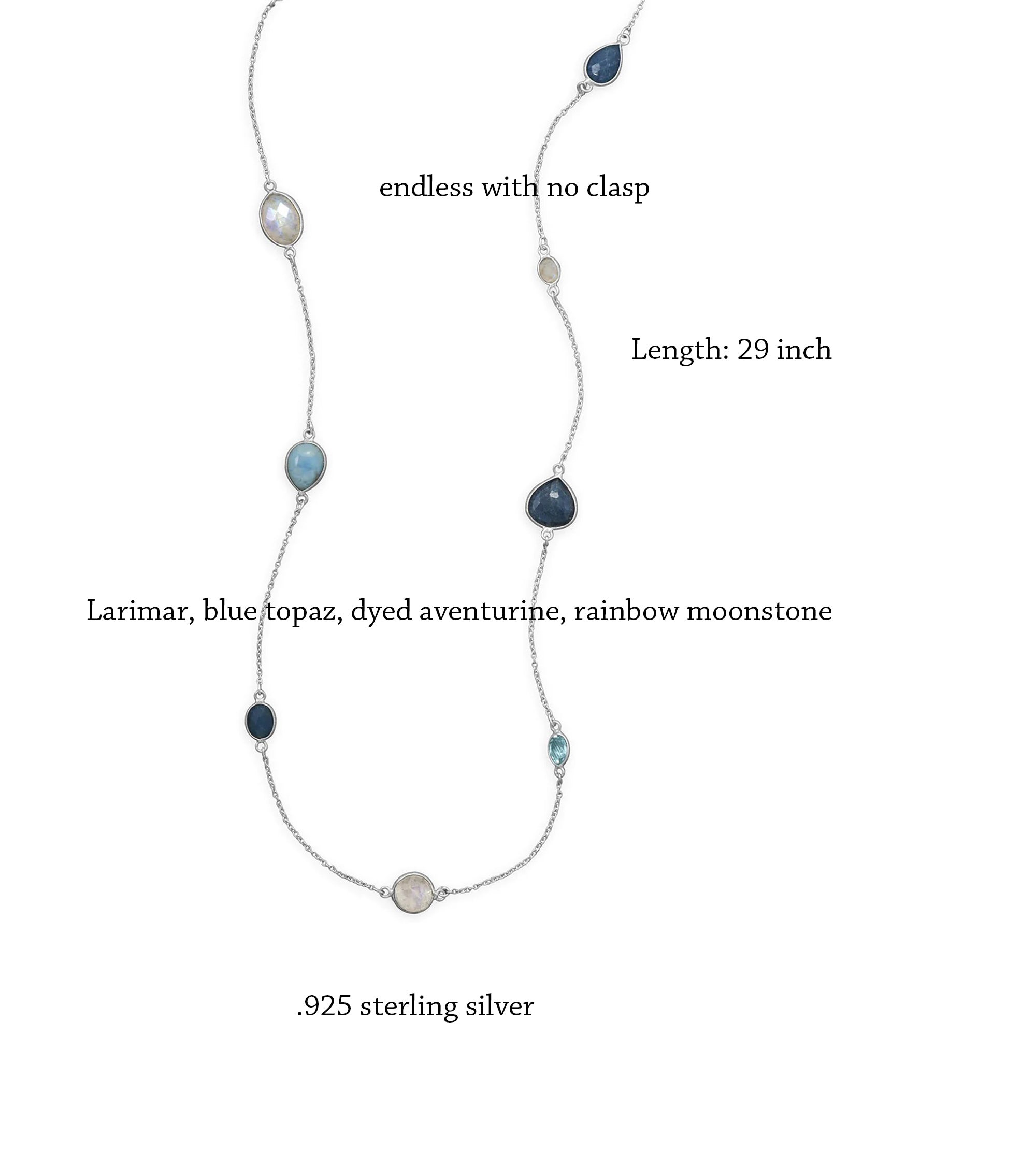 Multi-stone Endless Necklace