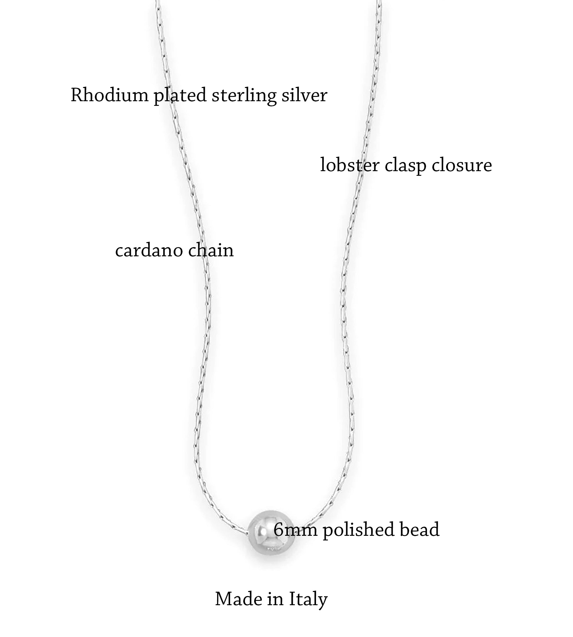 Polished Silver Bead Necklace