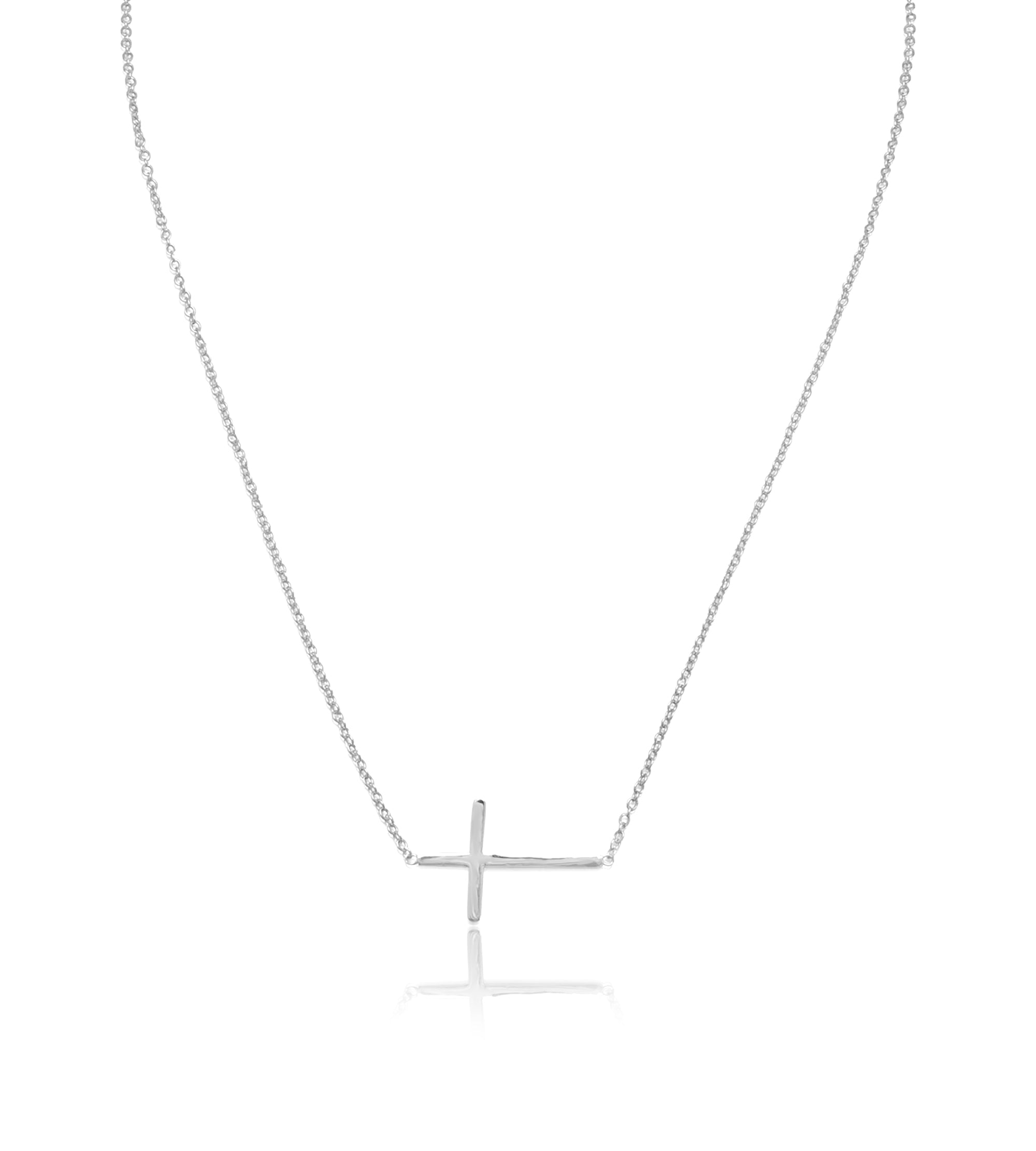 Sterling Silver Horizontal Cross Necklace