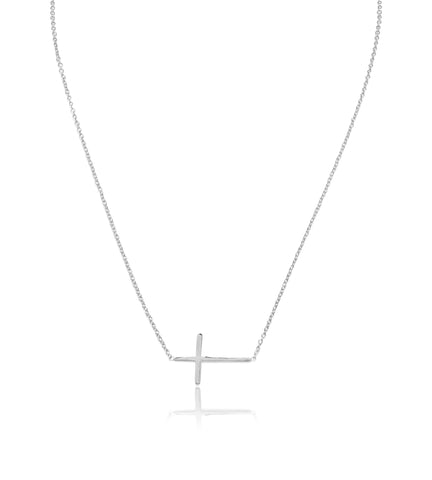 Sterling Silver Horizontal Cross Necklace