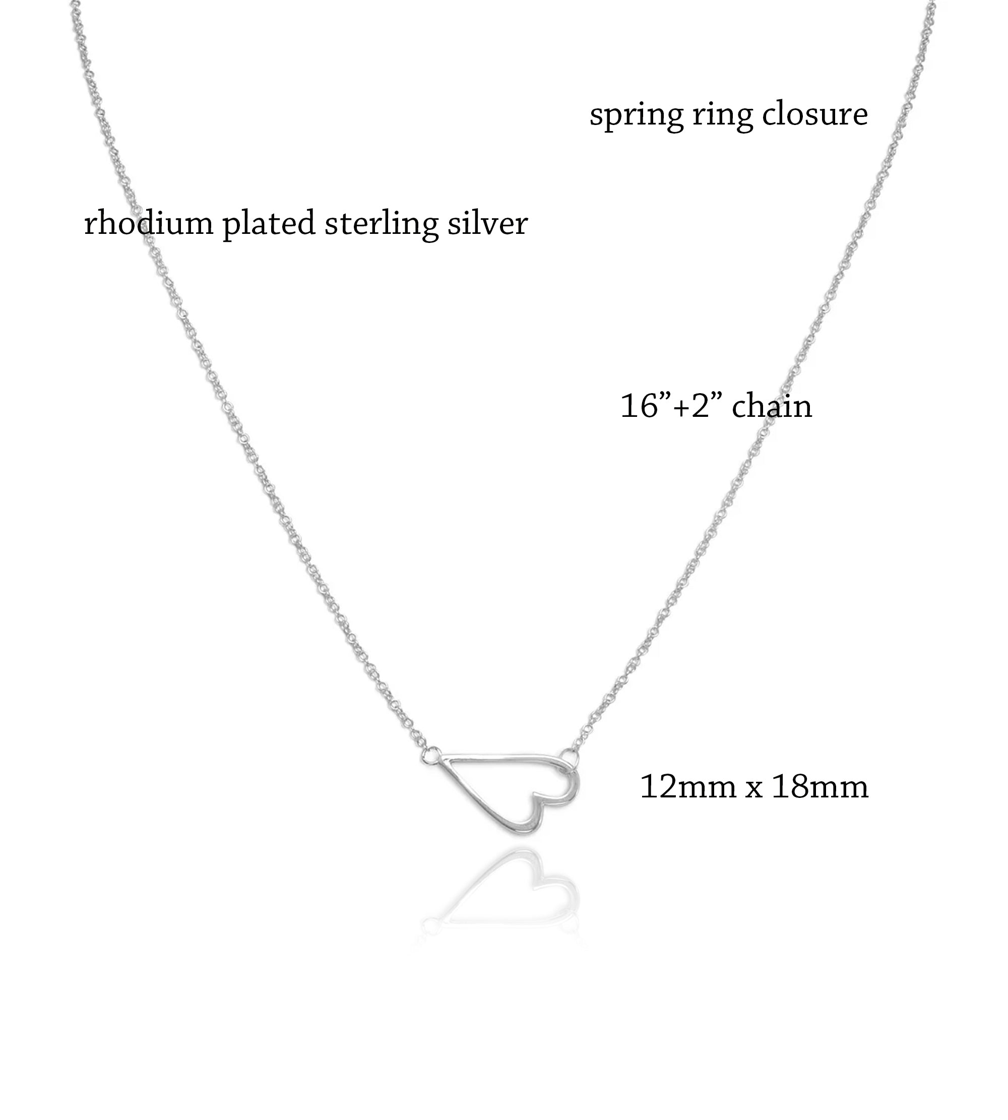 Horizontal Open Heart Necklace