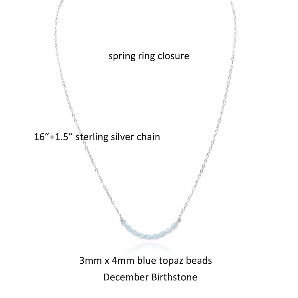 Faceted Blue Topaz Beads Necklace