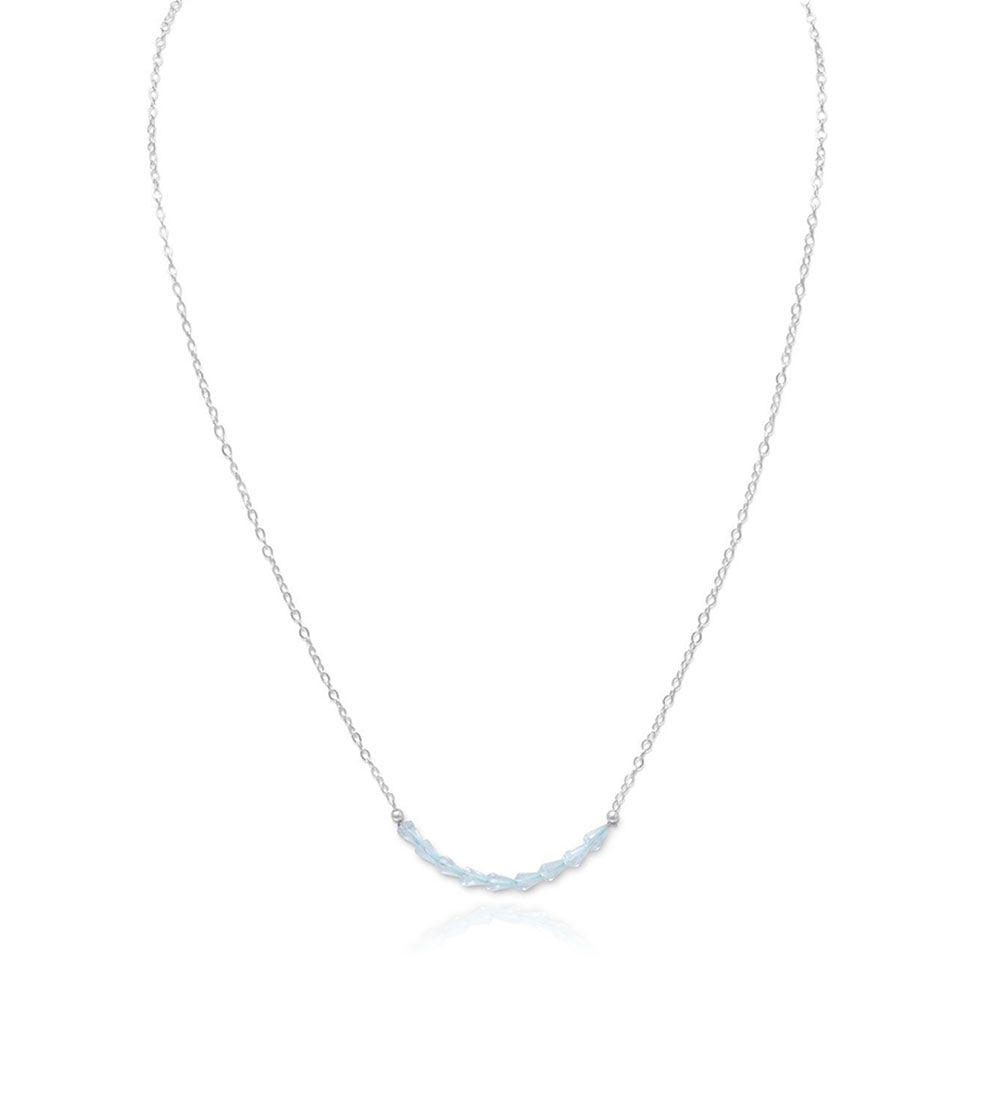 Faceted Blue Topaz Beads Necklace