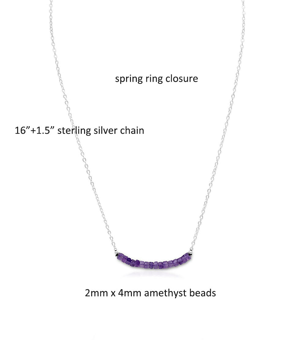 Amethyst Beads February Birthstone Necklace