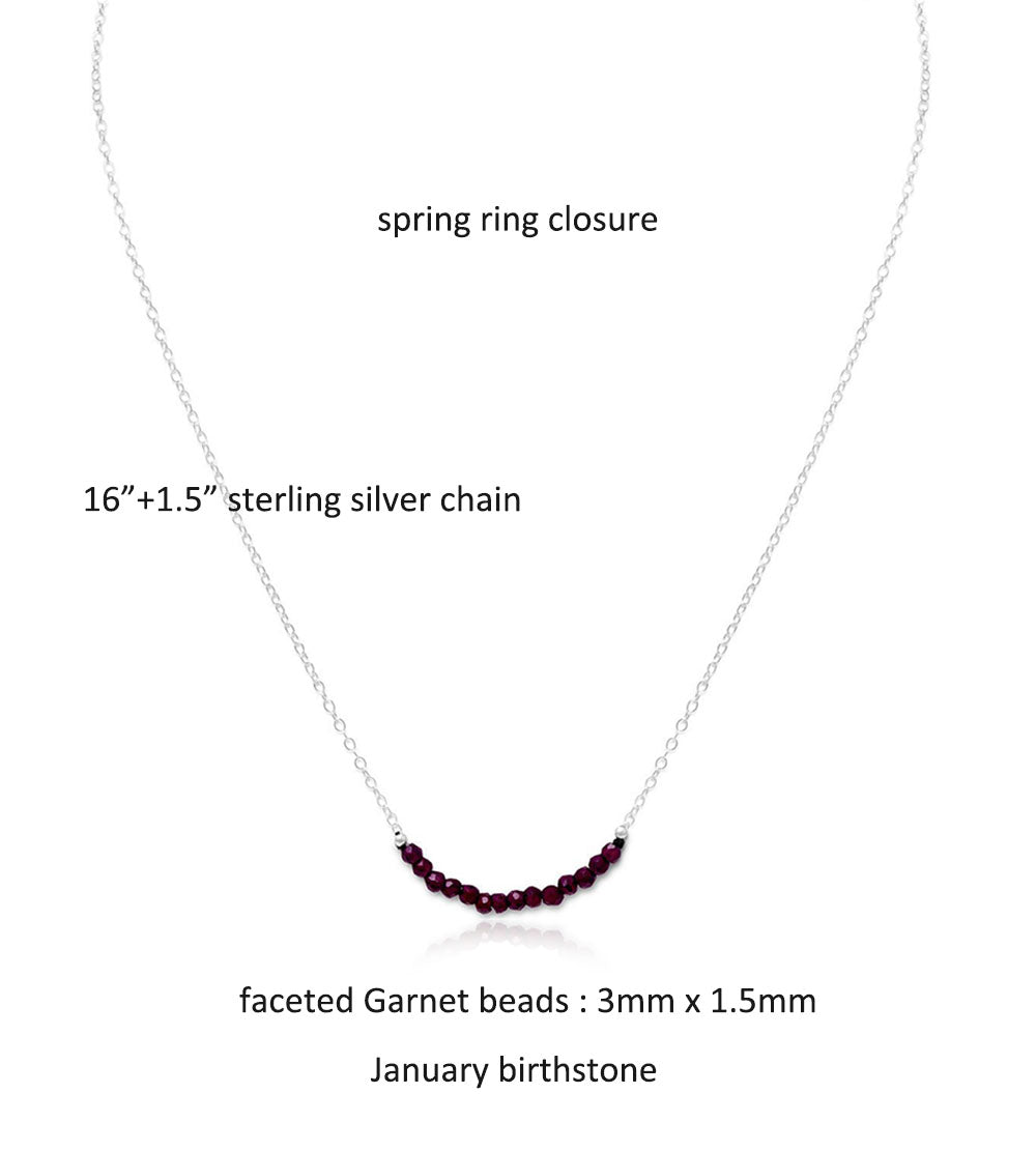Faceted Garnet Beads Necklace