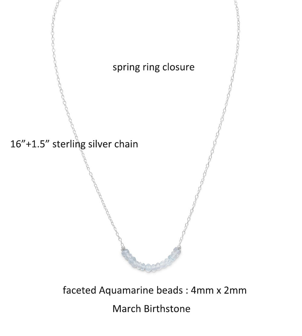 Faceted Aquamarine Beads Necklace