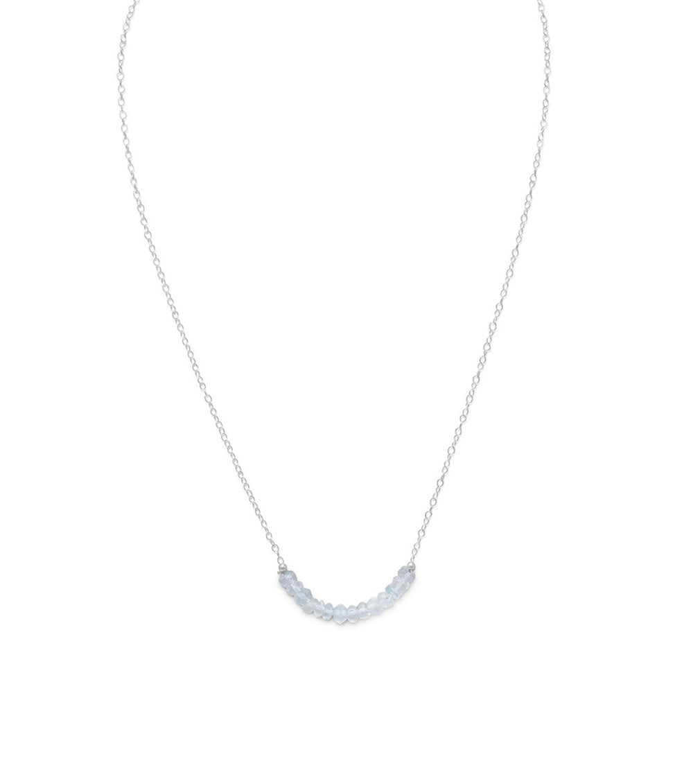 Faceted Aquamarine Beads Necklace