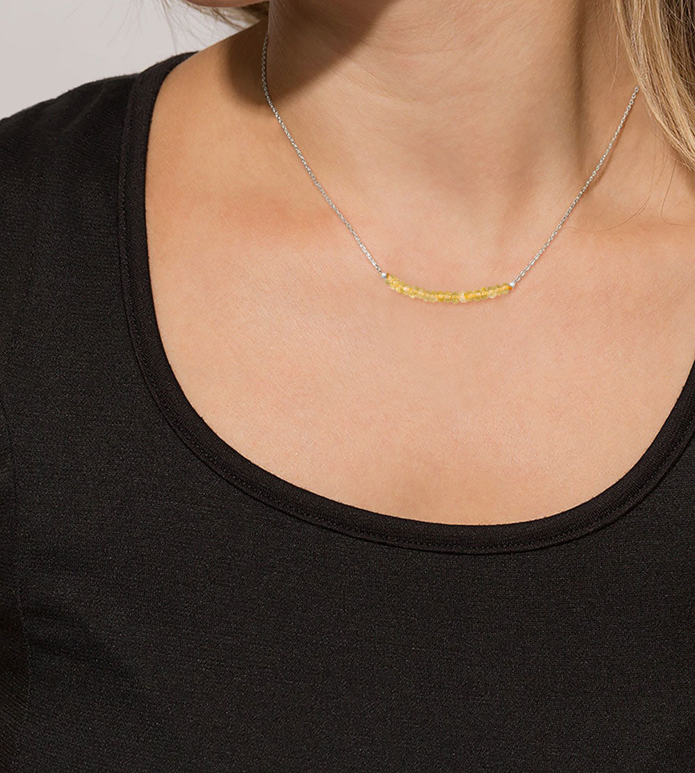 Faceted Citrine Beads November Birthstone Necklace