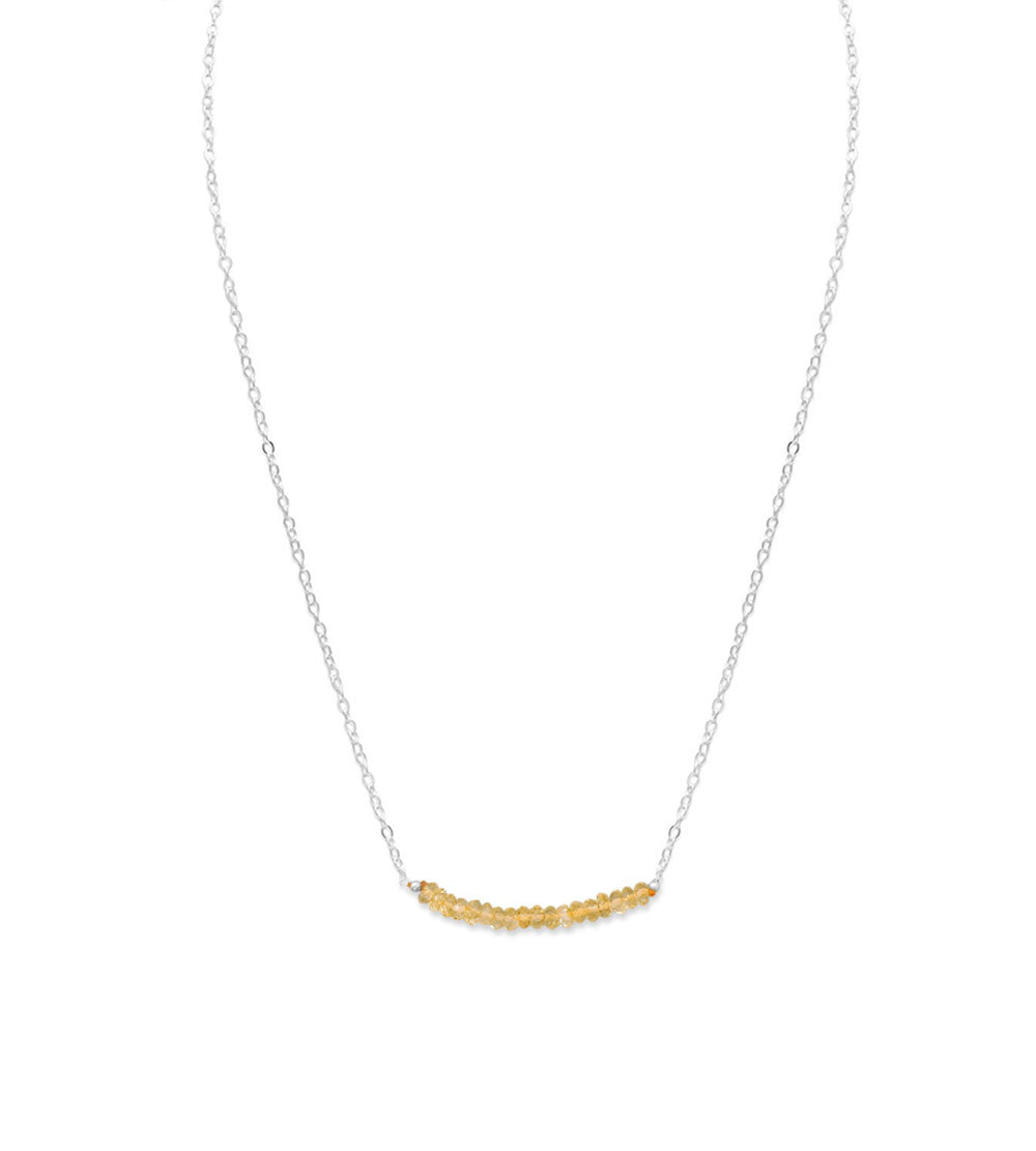 Faceted Citrine Beads November Birthstone Necklace