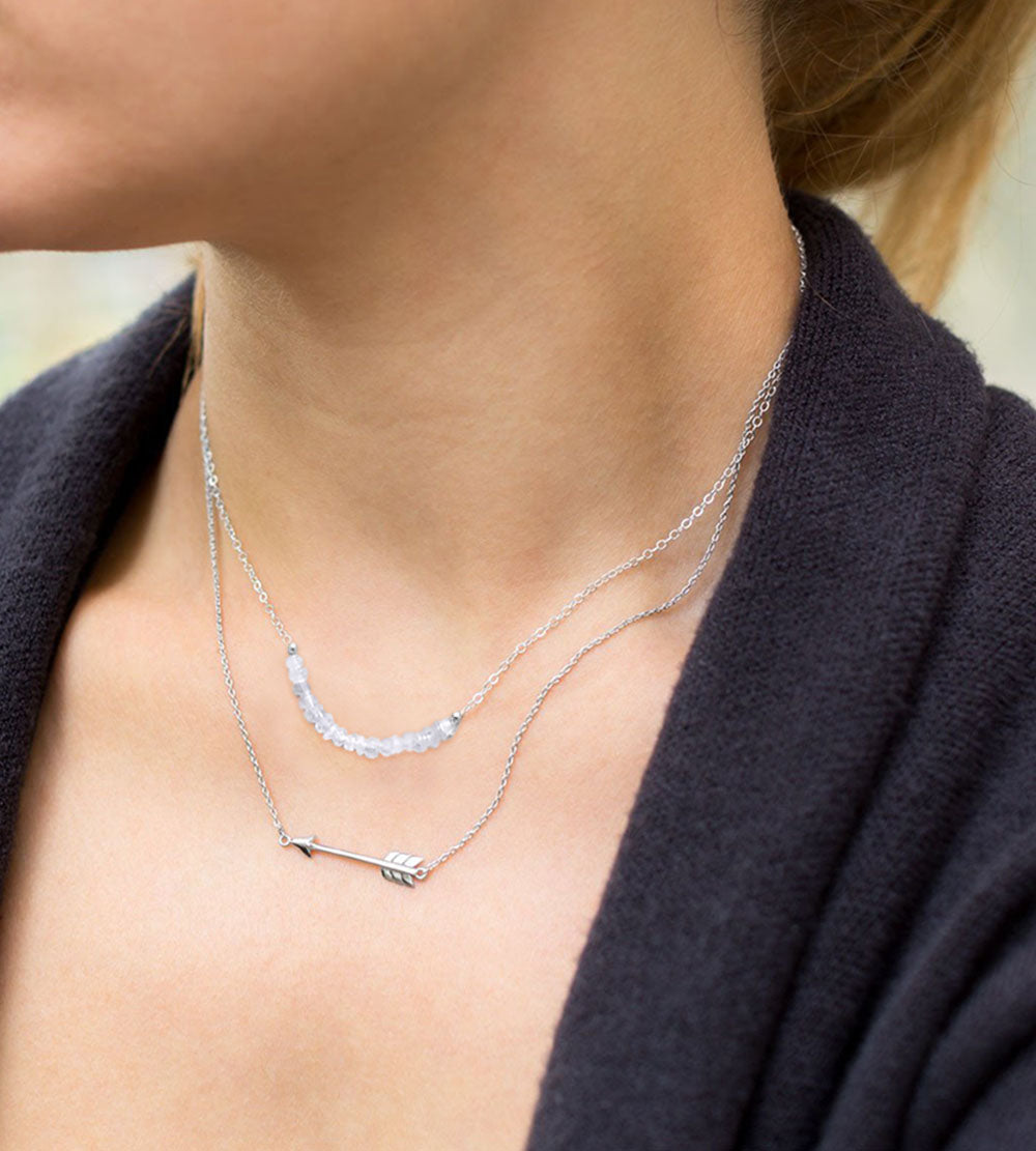 Faceted Rainbow Moonstone Beads Necklace